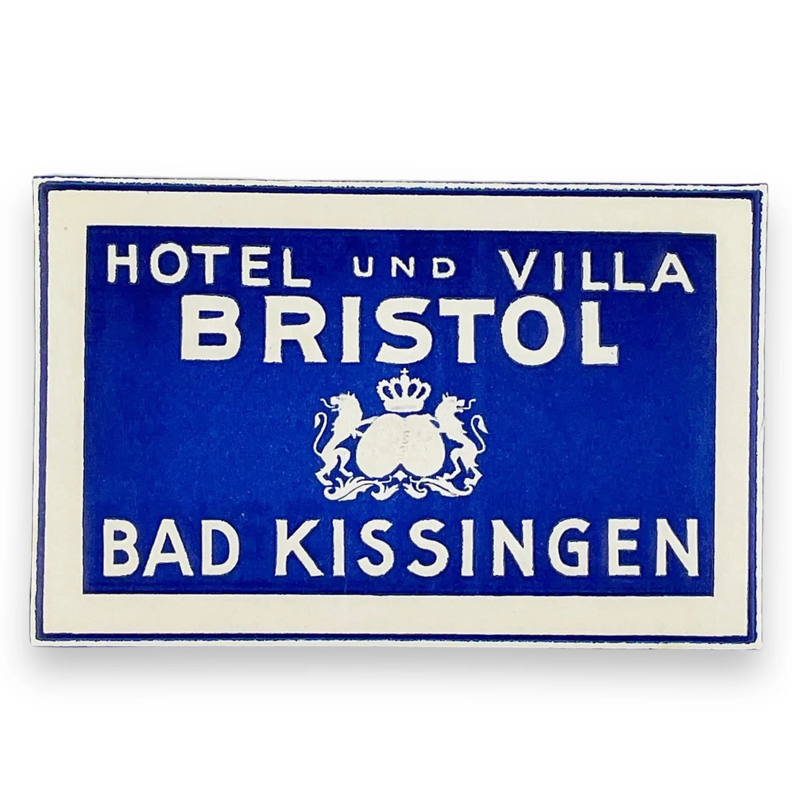 Hotel Bristol Bad Kissingen Roaring Lions Coat of Arms Scarce Old Luggage Label