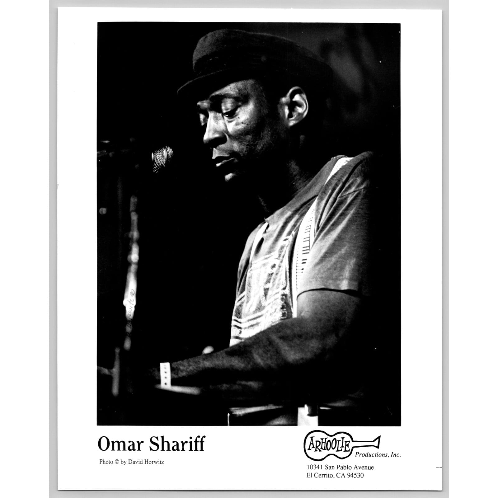 David Alexander aka Omar Shariff Blues Pianist 80s-90s Glossy Music Press Photo