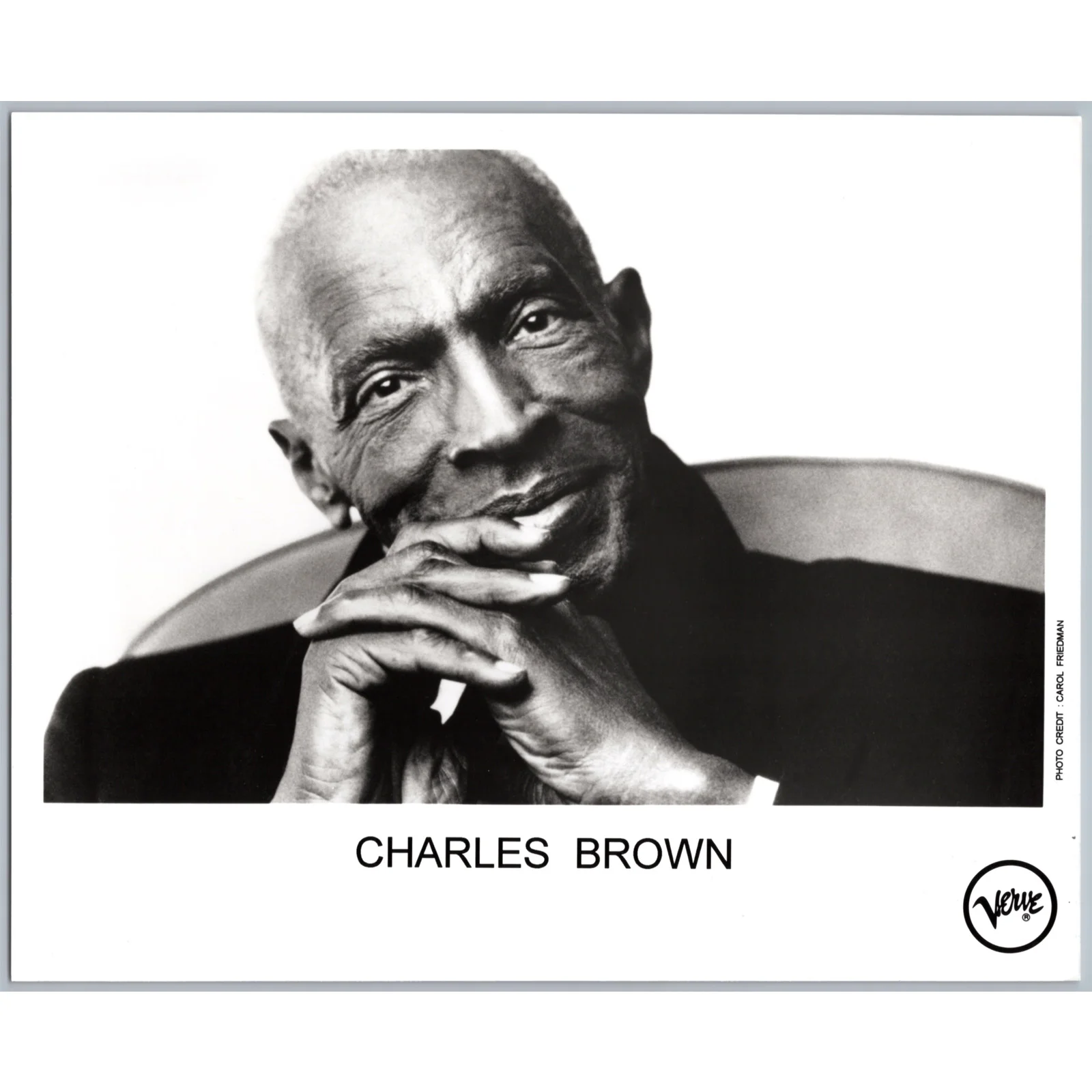 Charles Brown American West Coast Blues Singer Pianist 80s-90s Music Press Photo