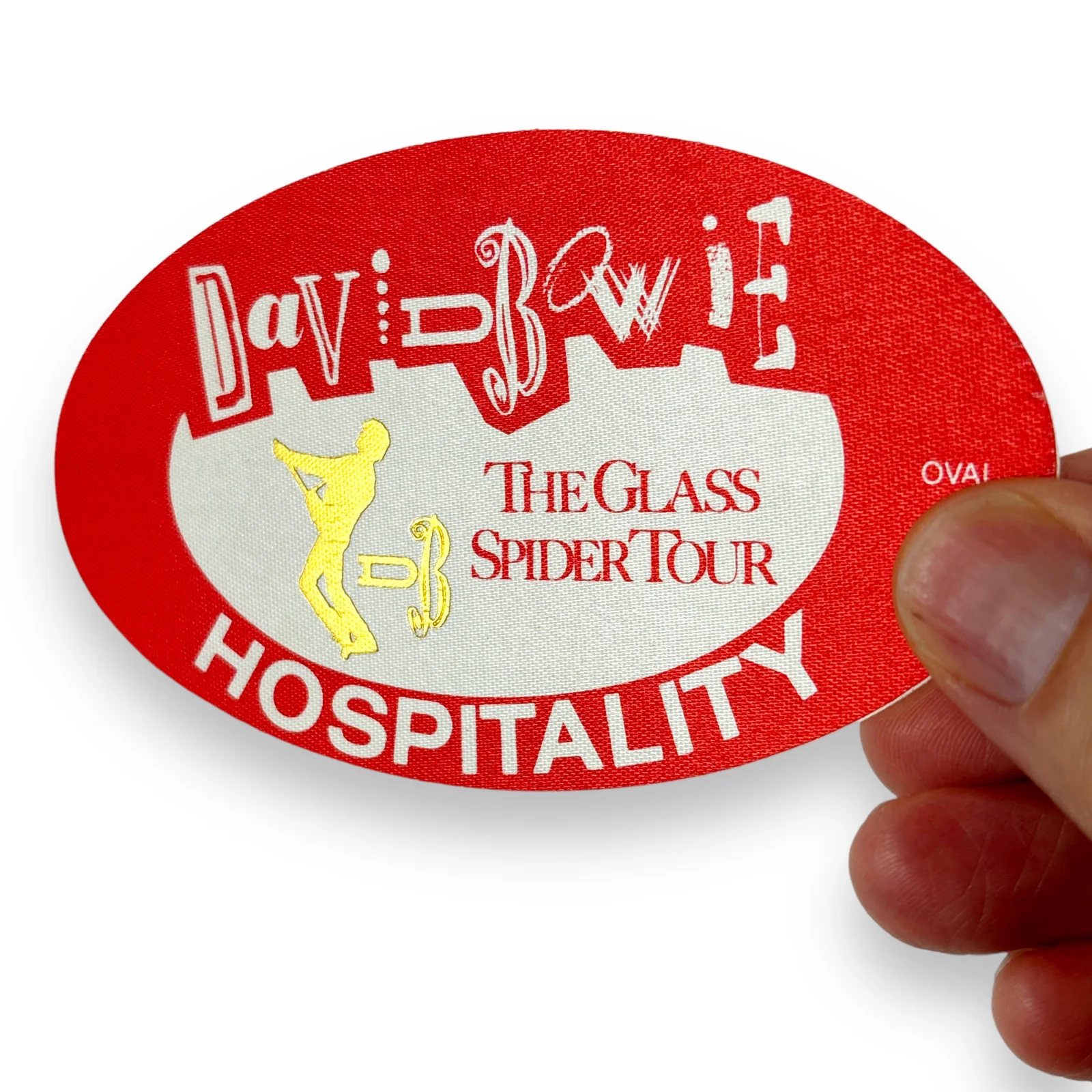 1987 David Bowie Glass Spider Tour Hospitality Unused Satin Concert Access Pass