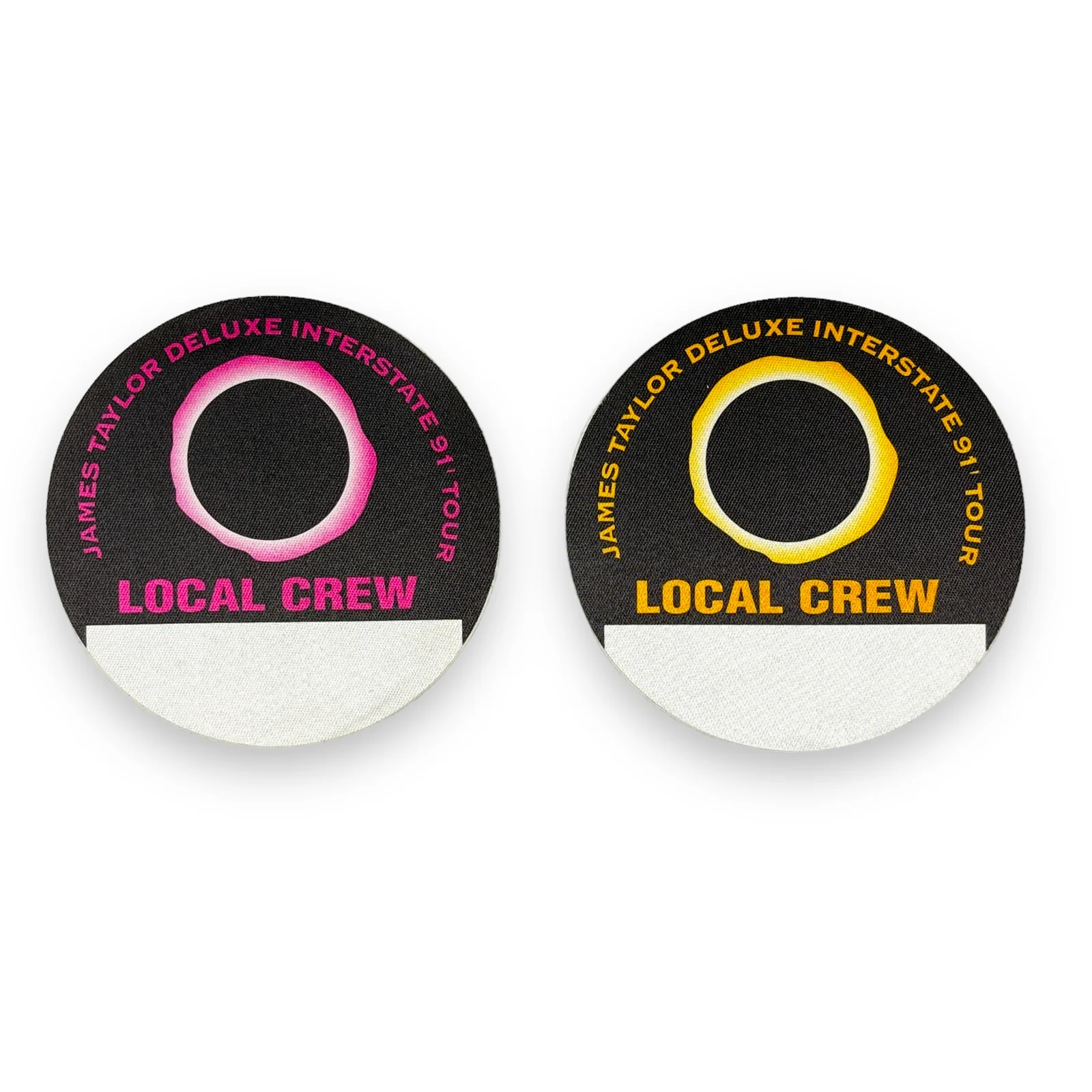 1991 James Taylor Deluxe Interstate Tour Local Crew Unused Satin Lot of 2 Passes