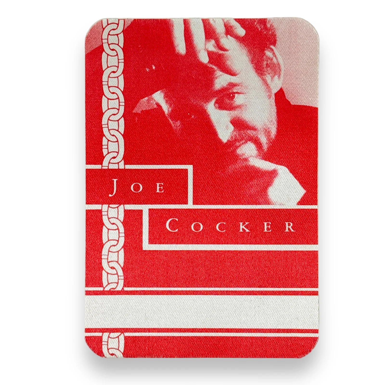 1989 Joe Cocker One Night of Sin Tour Unused Satin Backstage Access Concert Pass
