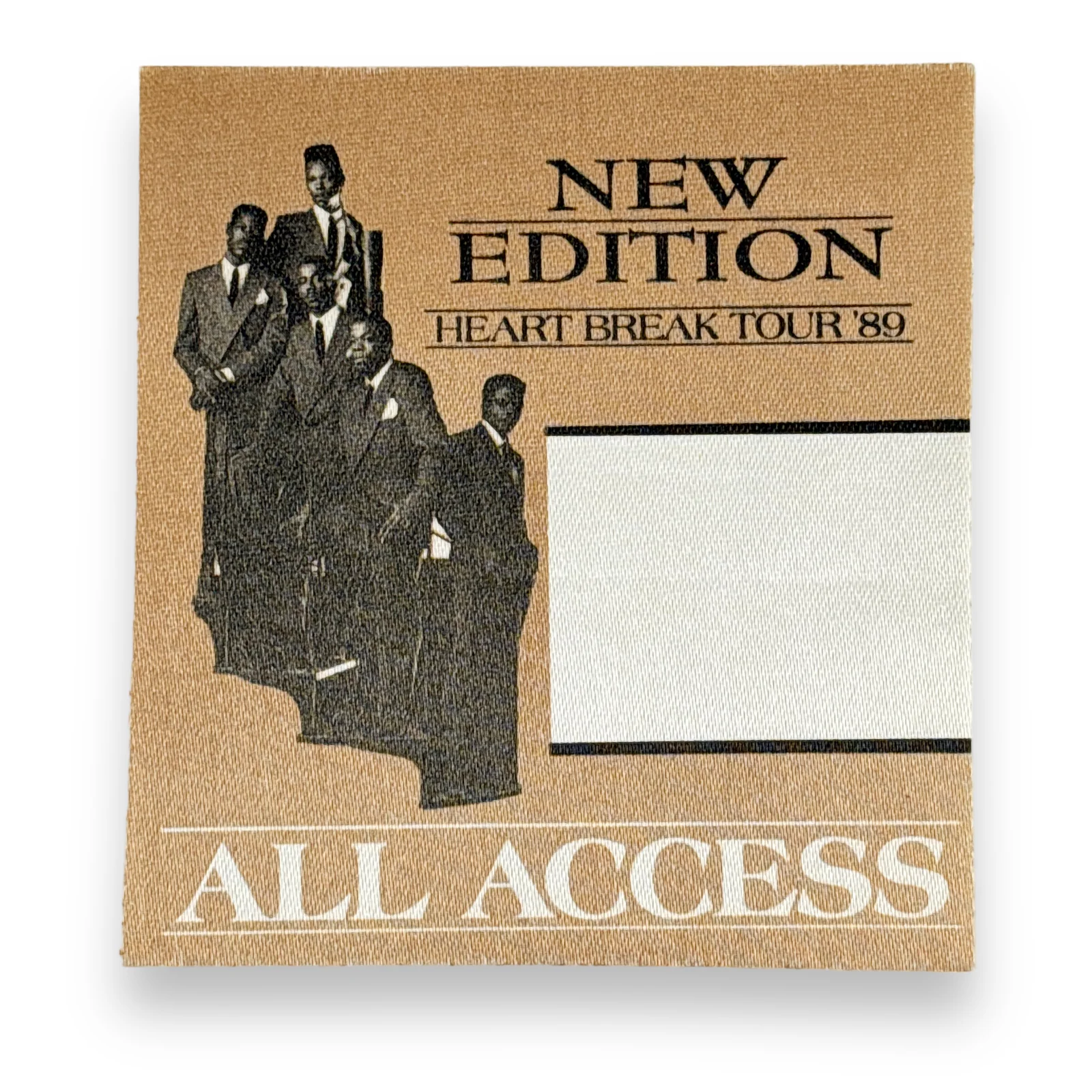 1989 New Edition Heart Break Tour All Access Unused Backstage Show Access Pass