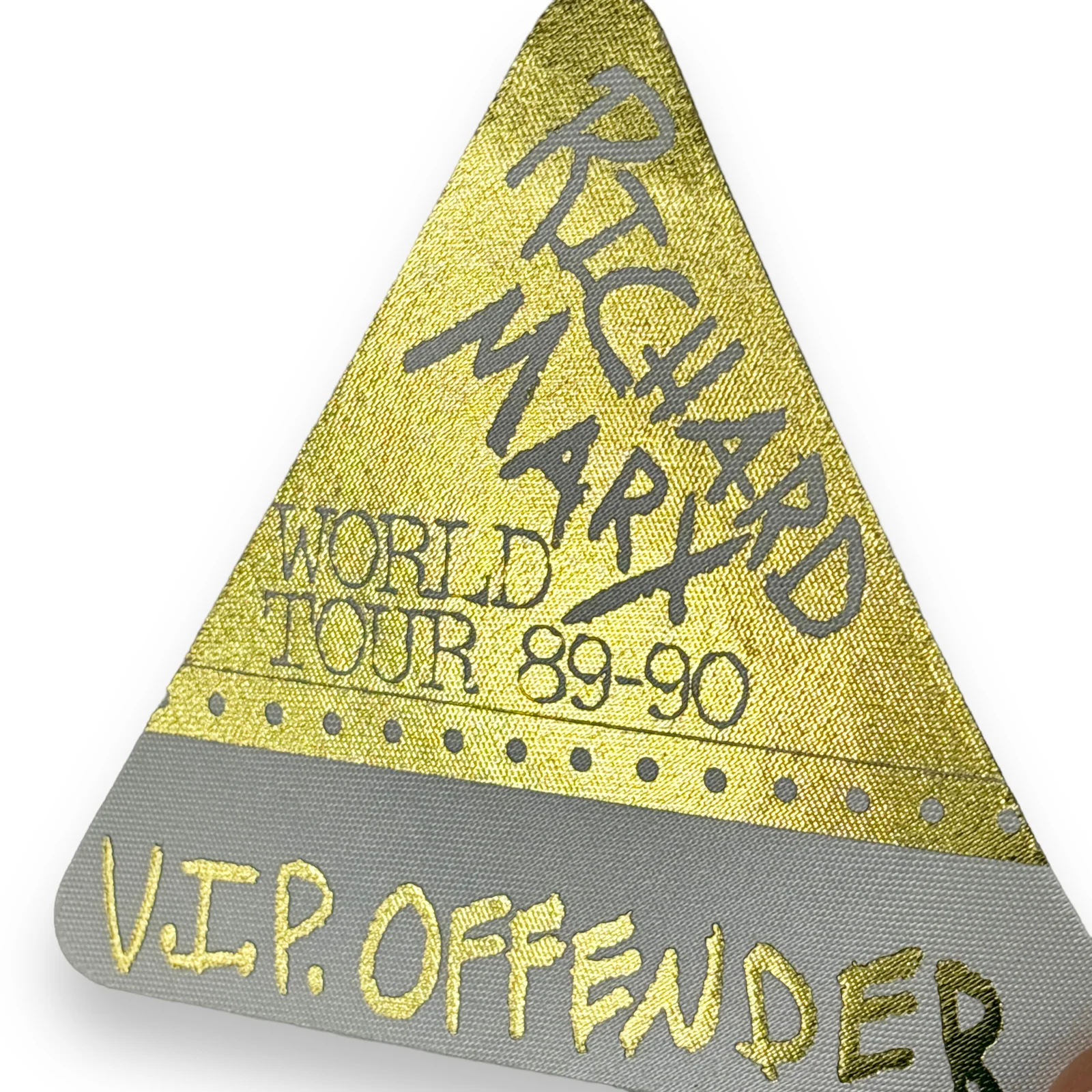 c.1991 The Hard Corps Electronic Pop Unused Satin Backstage Concert Access Pass