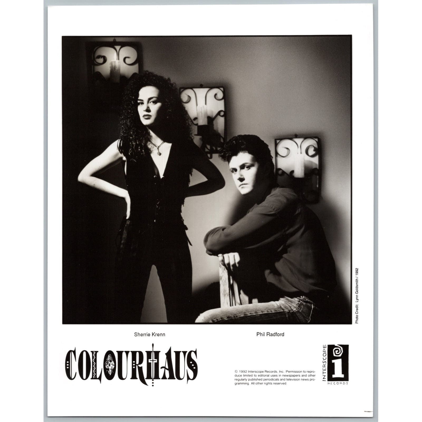 Colourhaus Pop Rock Duo Sherrie Krenn and Phil Radford 80s-90s Music Press Photo