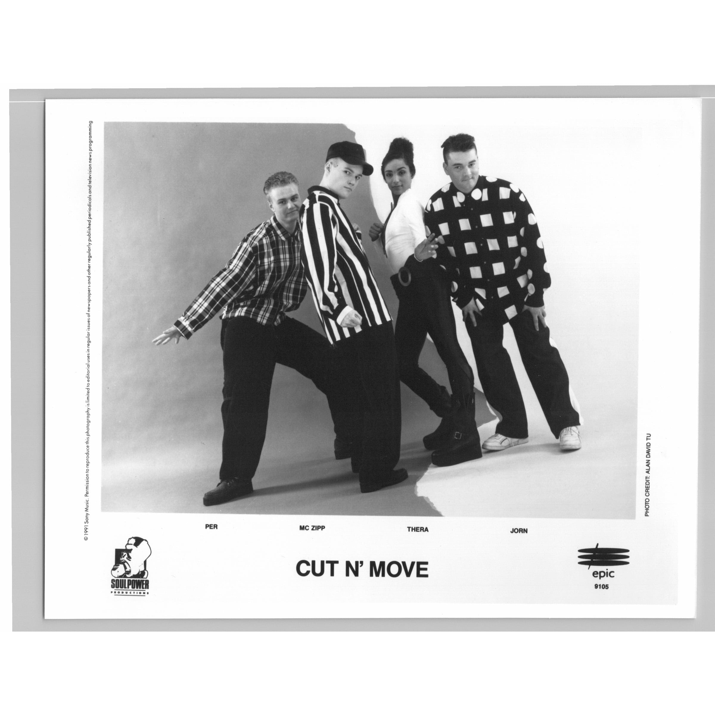 Cut N' Move Danish Eurodance Hip House Band 80s-90s Glossy Music Press Photo