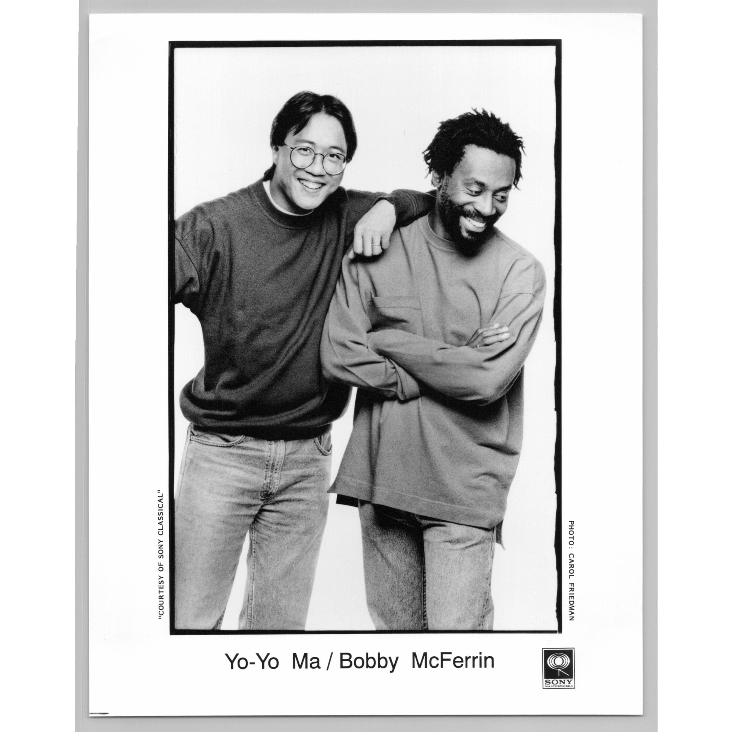 Yo-Yo Ma and Bobby McFerrin Hush Album Promo 80s-90s Glossy Music Press Photo