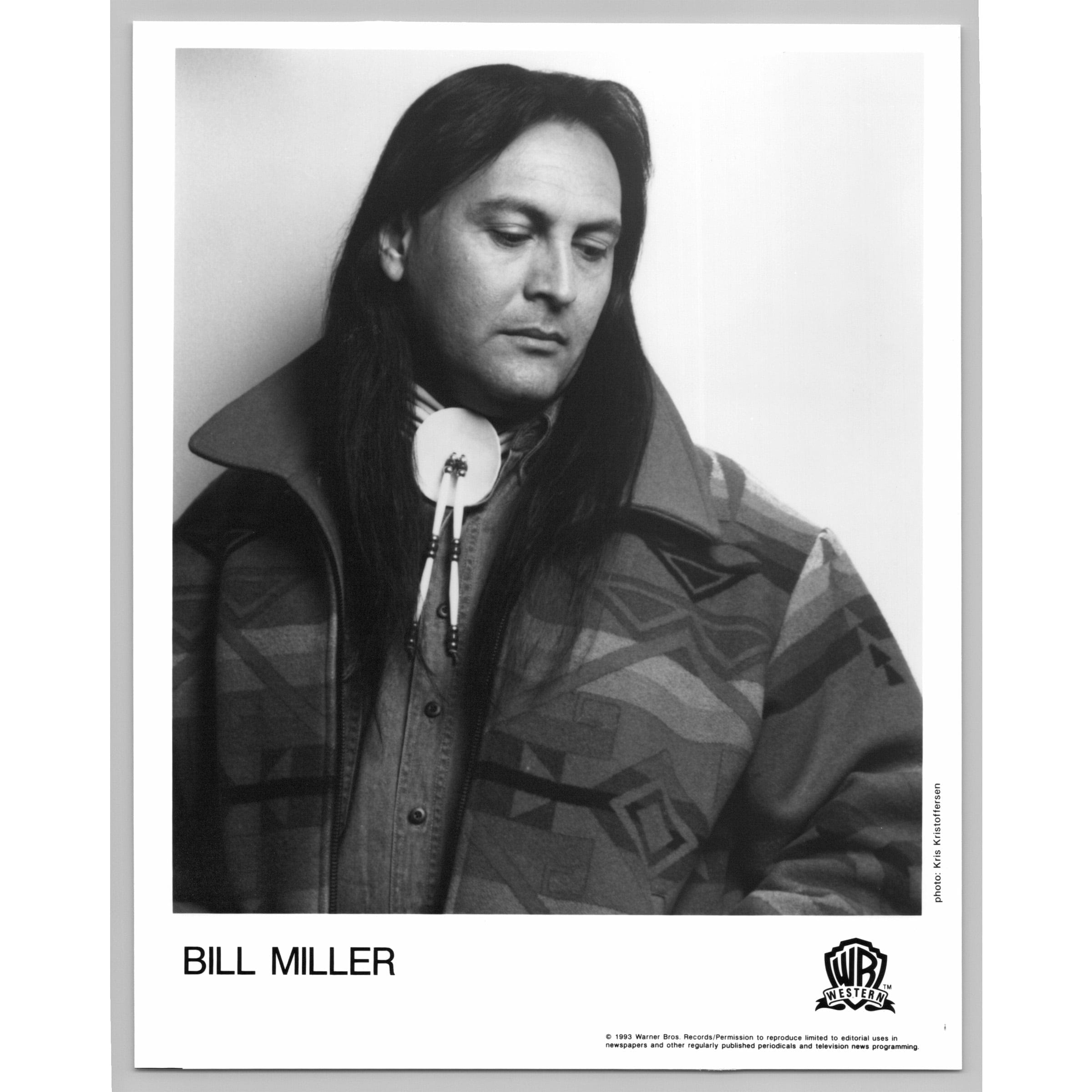 Bill Miller Native American Singer Flute Guitar Player 80s-90s Music Press Photo