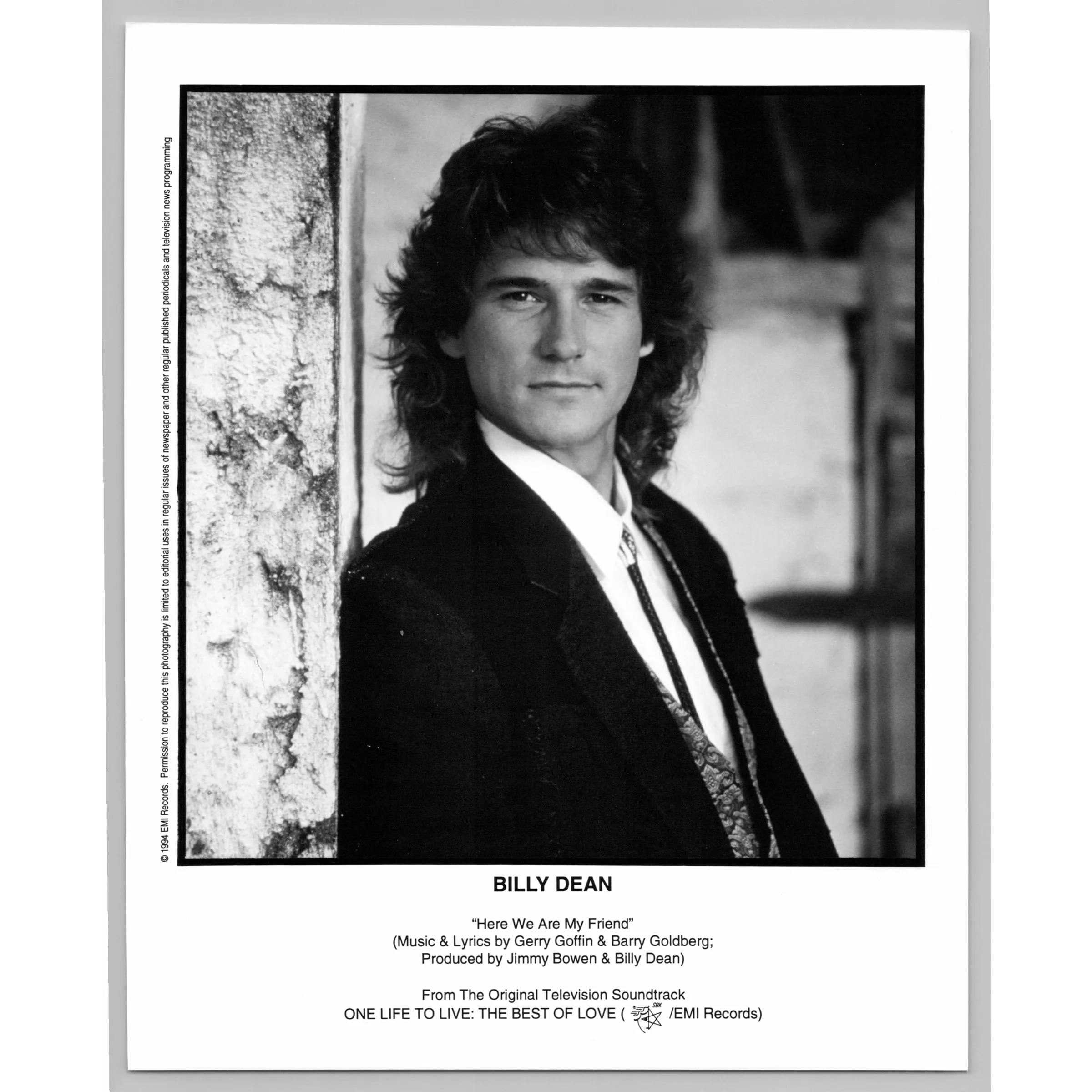 Billy Dean American Country Singer Guitar Player 80s-90s Music Press Photo
