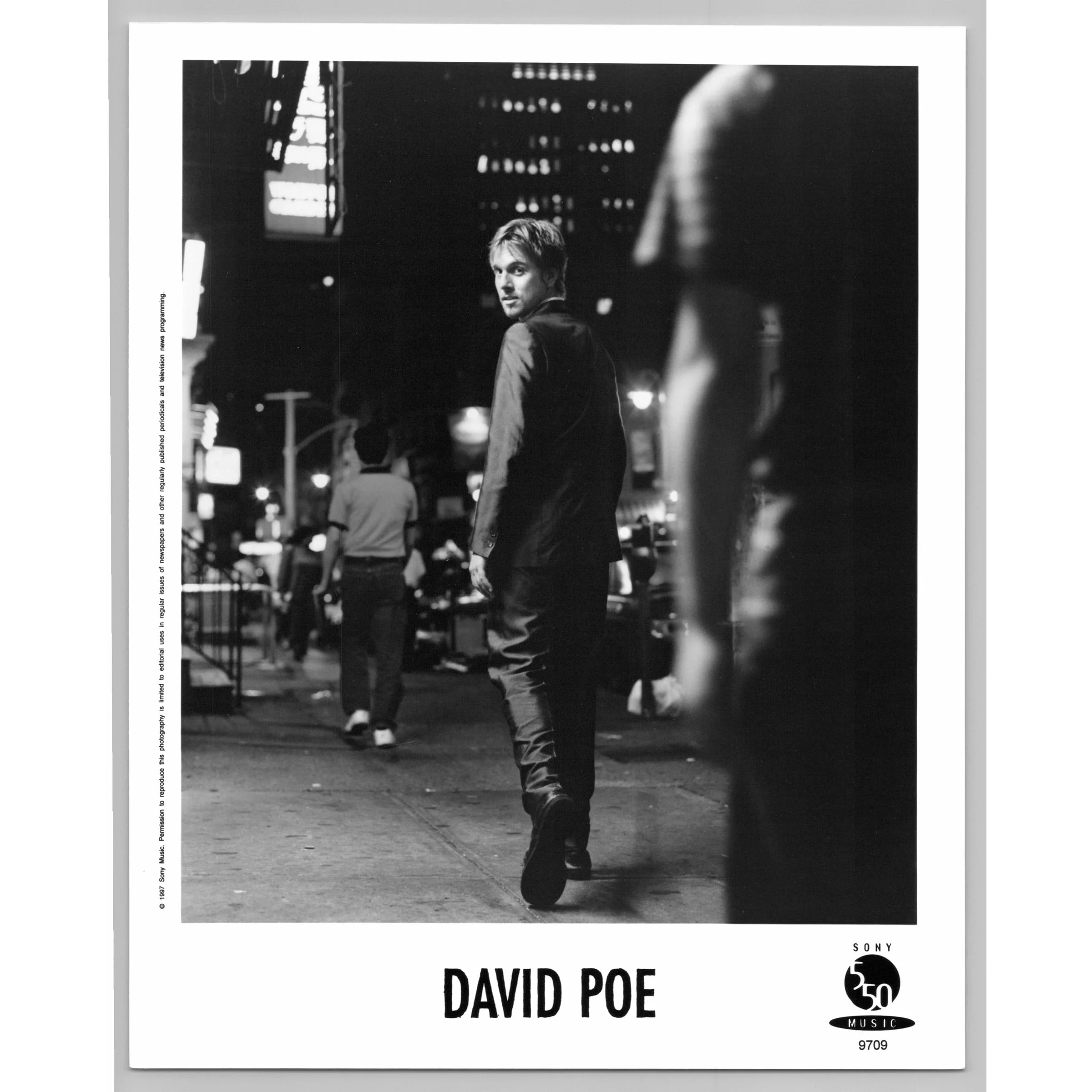 David Poe Folk Jazz Pop Singer Songwriter 80s-90s  Glossy Music Press Photo