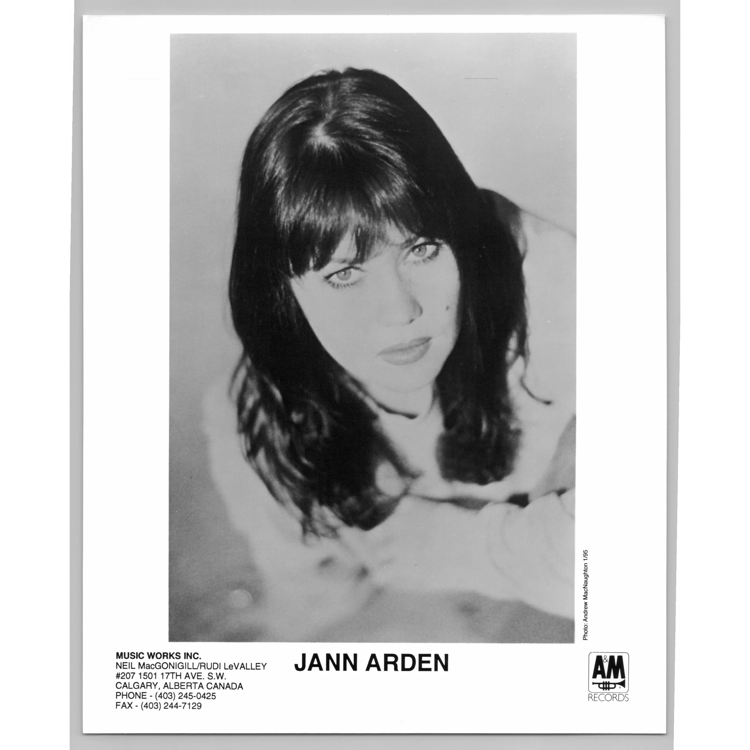 Jann Arden Canadian Singer Songwriter Actress Author 80s-90s Music Press Photo