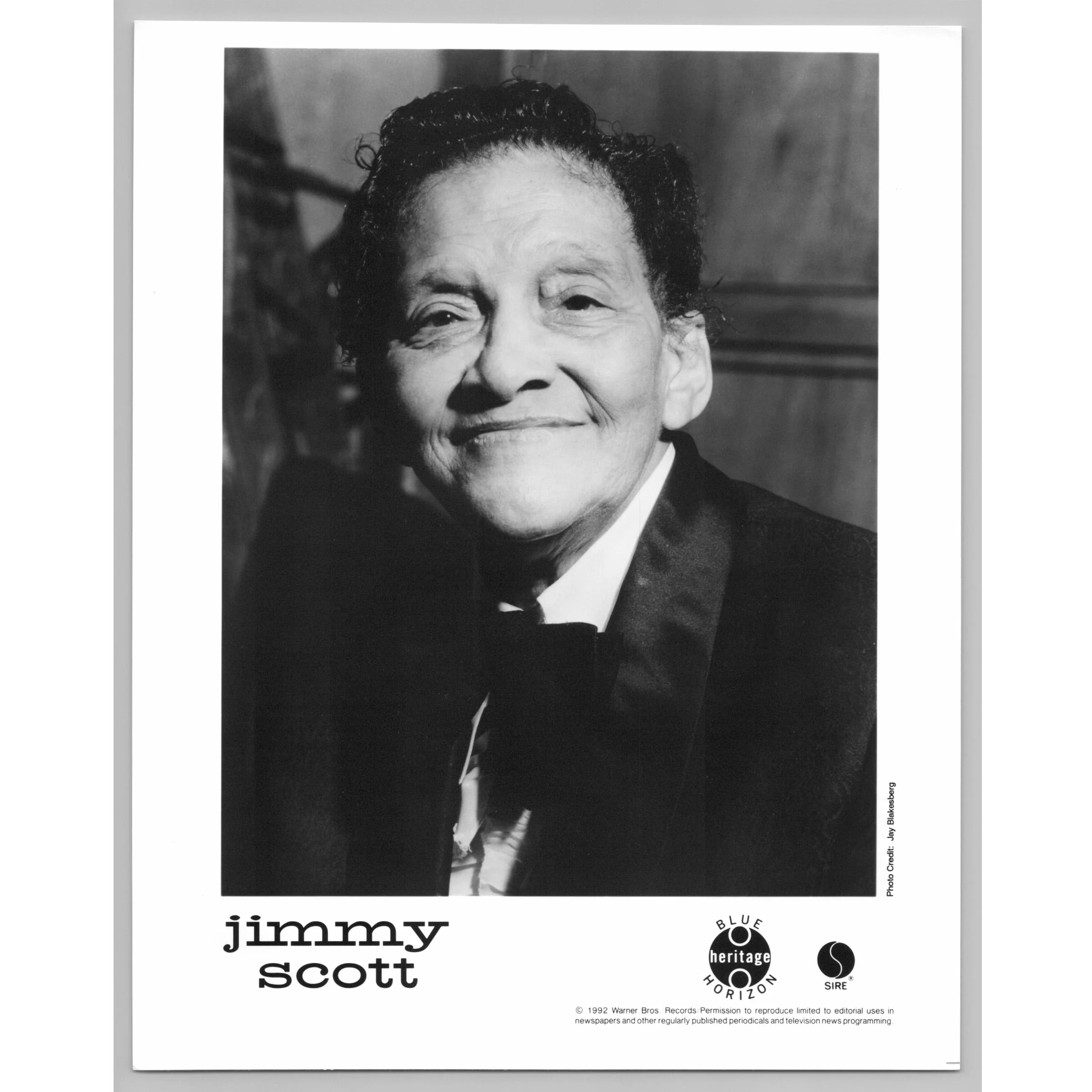 Little Jimmy Scott American Jazz Vocalist Pink Martini 80s-90s Music Press Photo