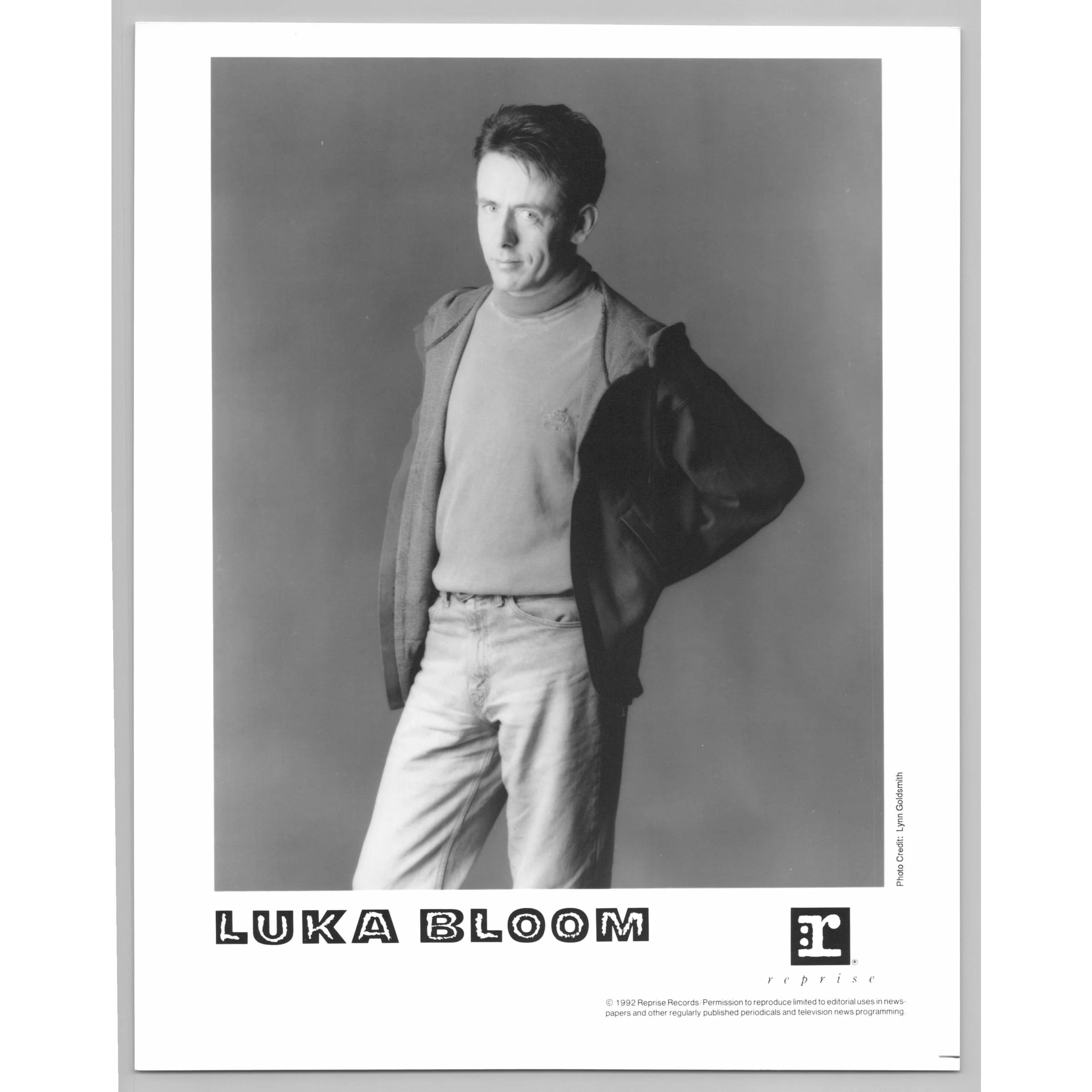 Luka Bloom Traditional Irish Folk Singer Songwriter 80s-90s Music Press Photo