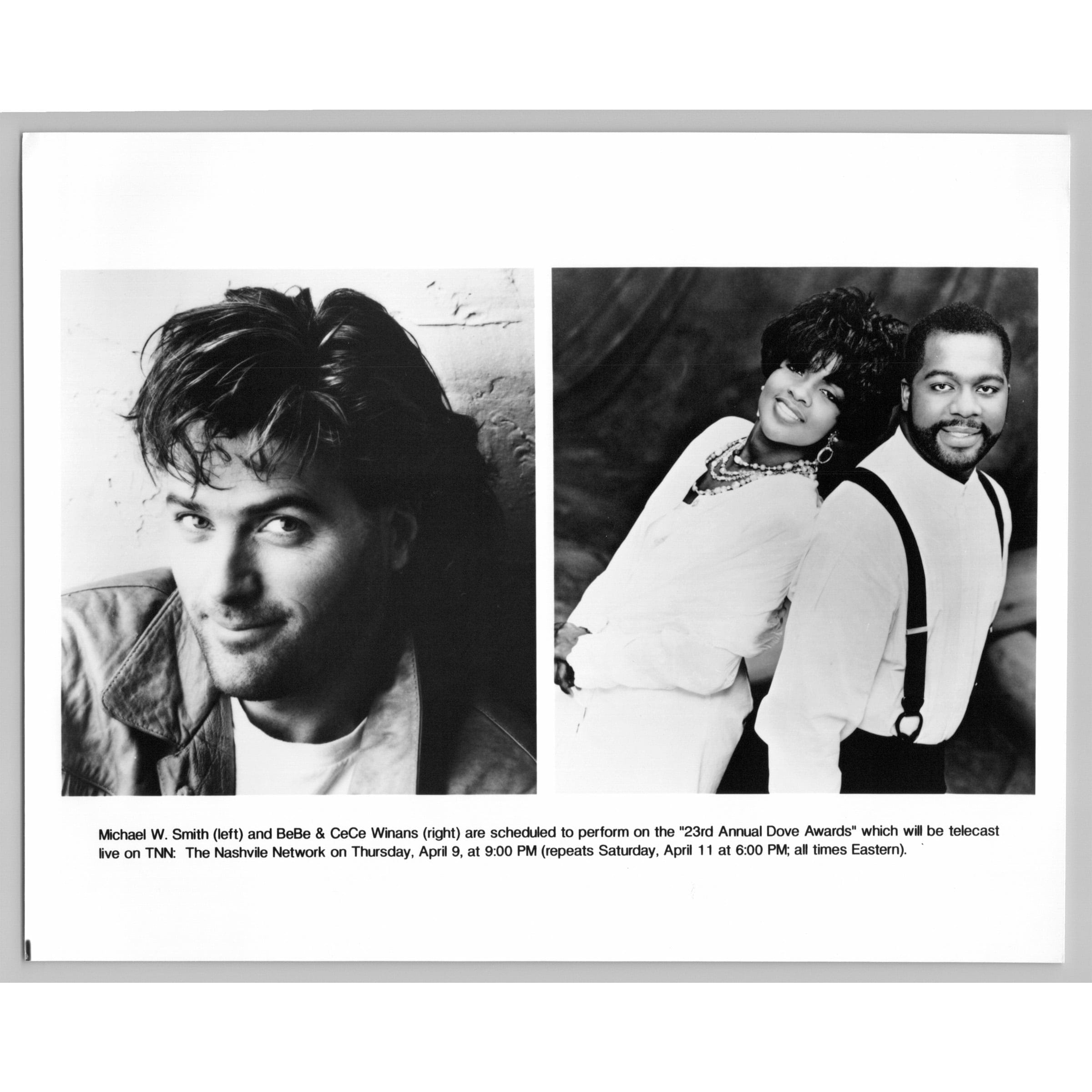 Michael W. Smith BeBe and CeCe Winans Dove Awards 80s-90s Music Press Photo