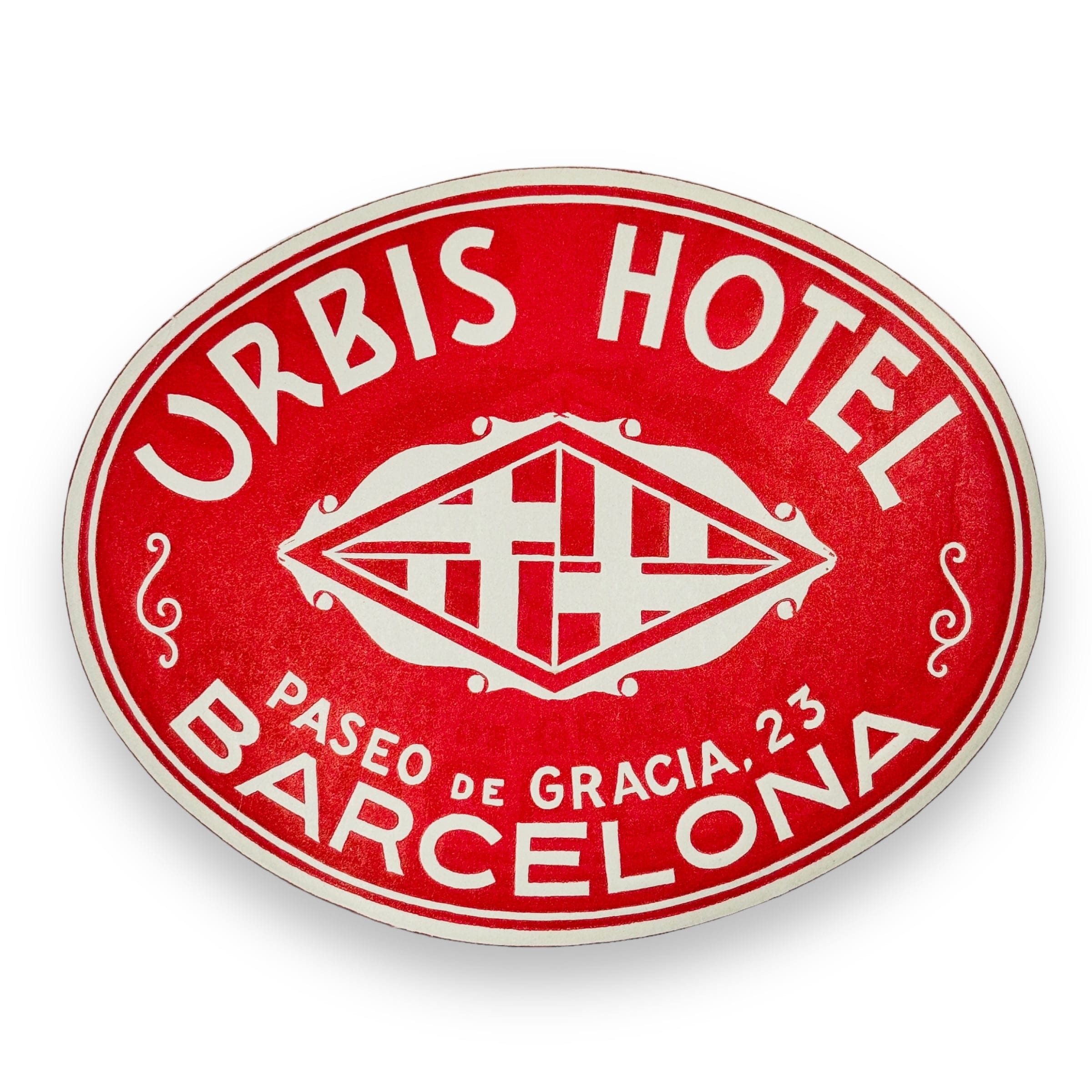 Urbis Hotel Barcelona Spain Scarce Vintage Early Luggage Suitcase Label Decal