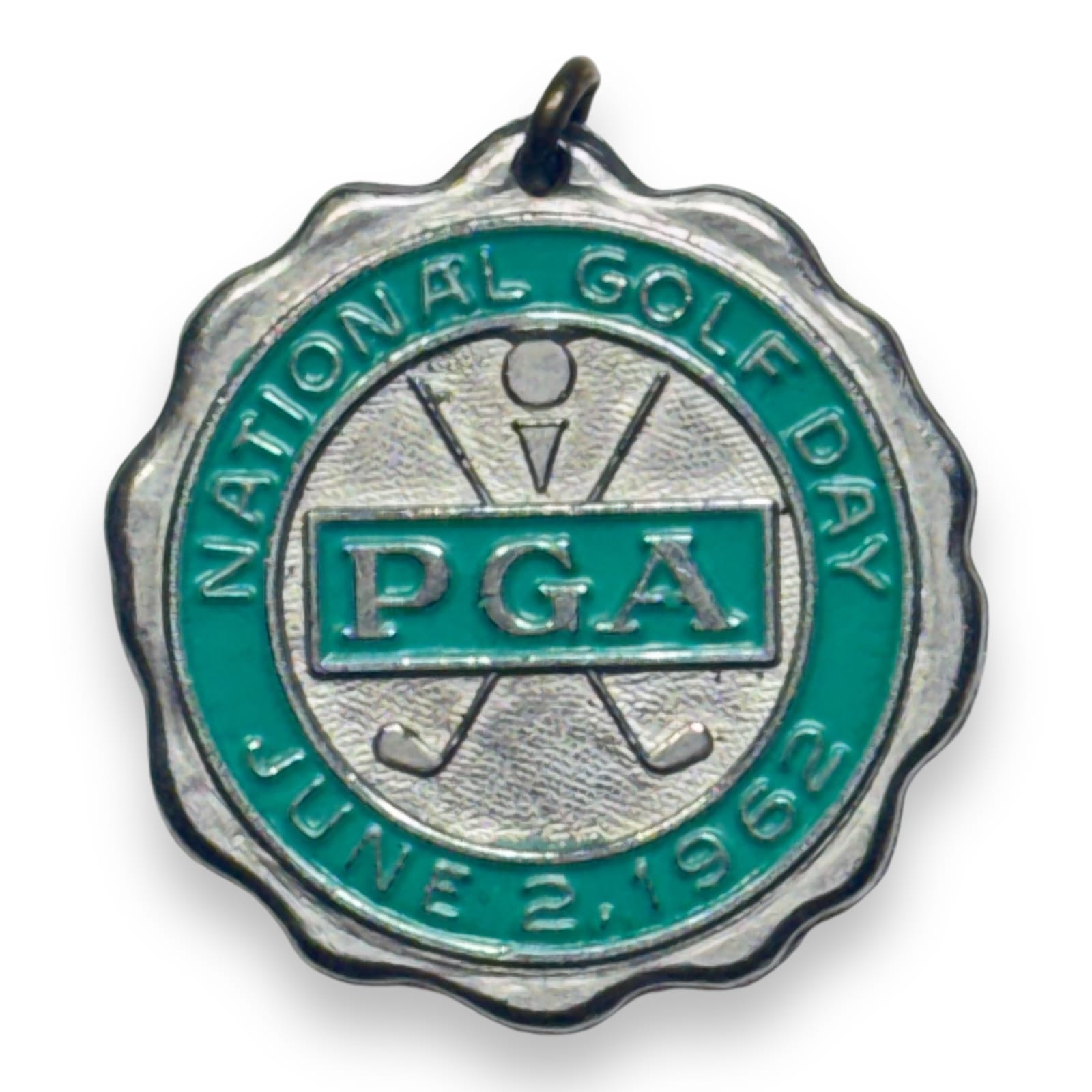 1962 National Golf Day PGA Pendant Gene Littler Jerry Barber in Original Sleeve