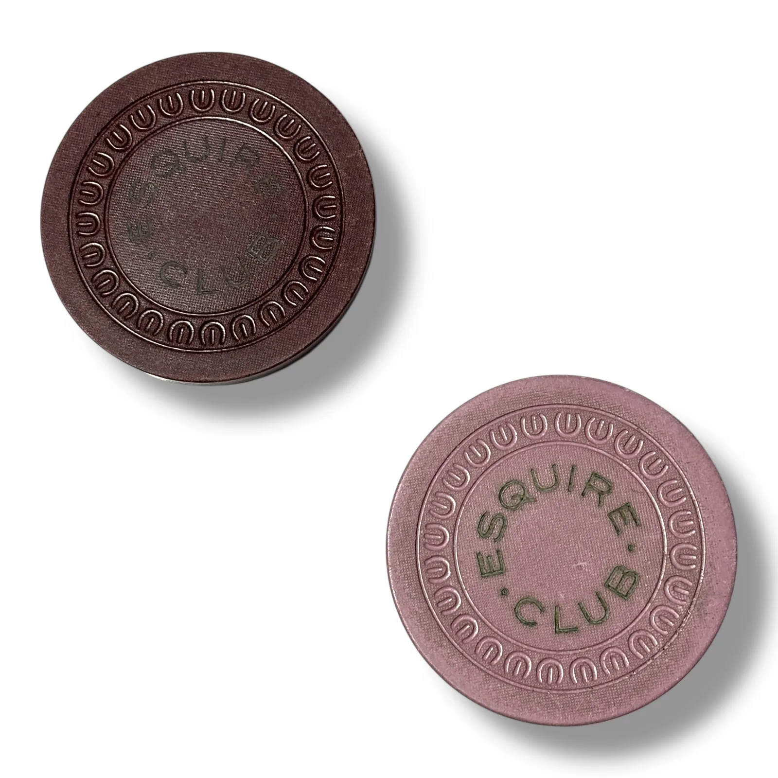 1941 Esquire Club Glenview Illinois Chicago Illegal Gaming Casino Chips Lot of 2