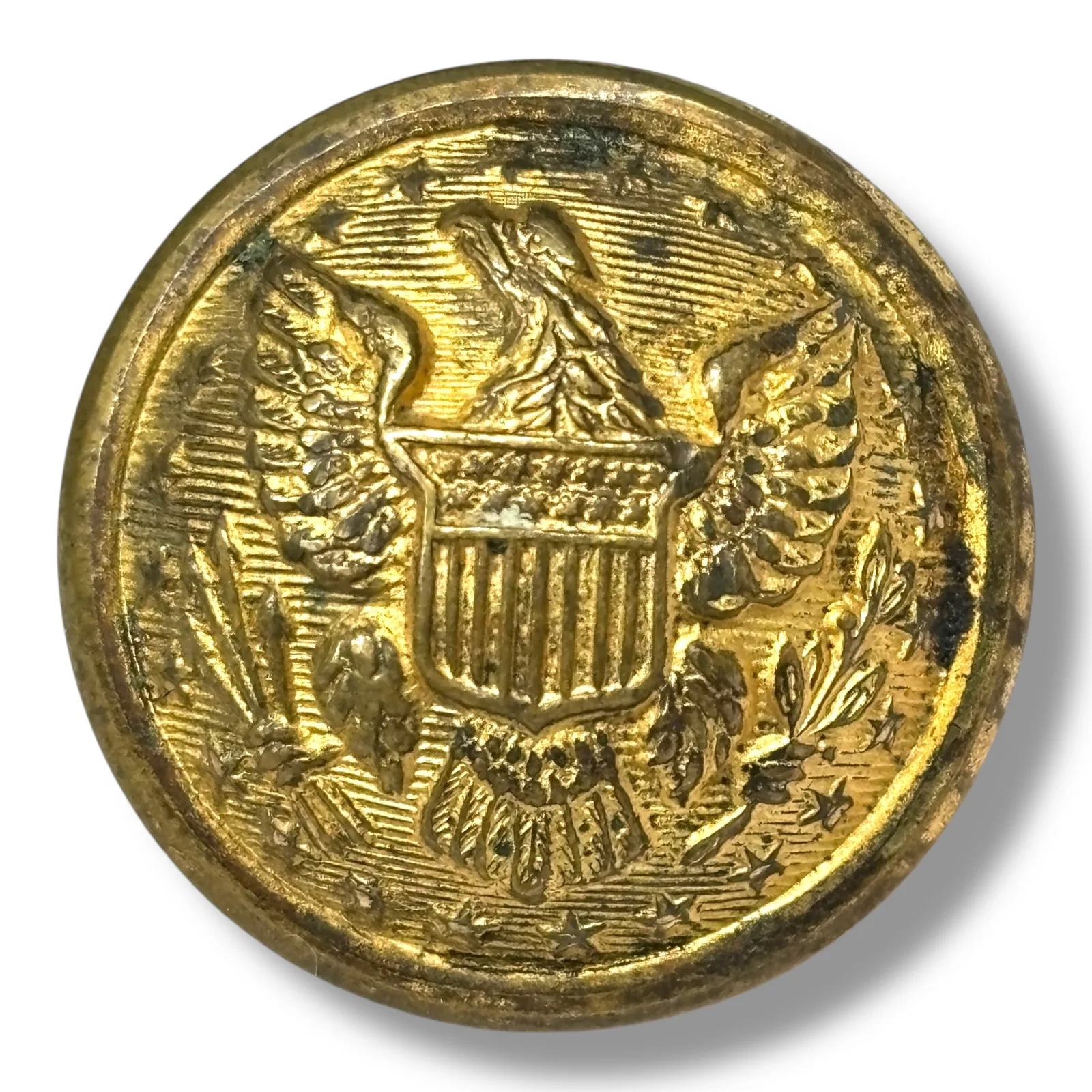 Vintage 23mm J.R. Gaunt Great Seal Button U.S. Military Brass WWII Era New York