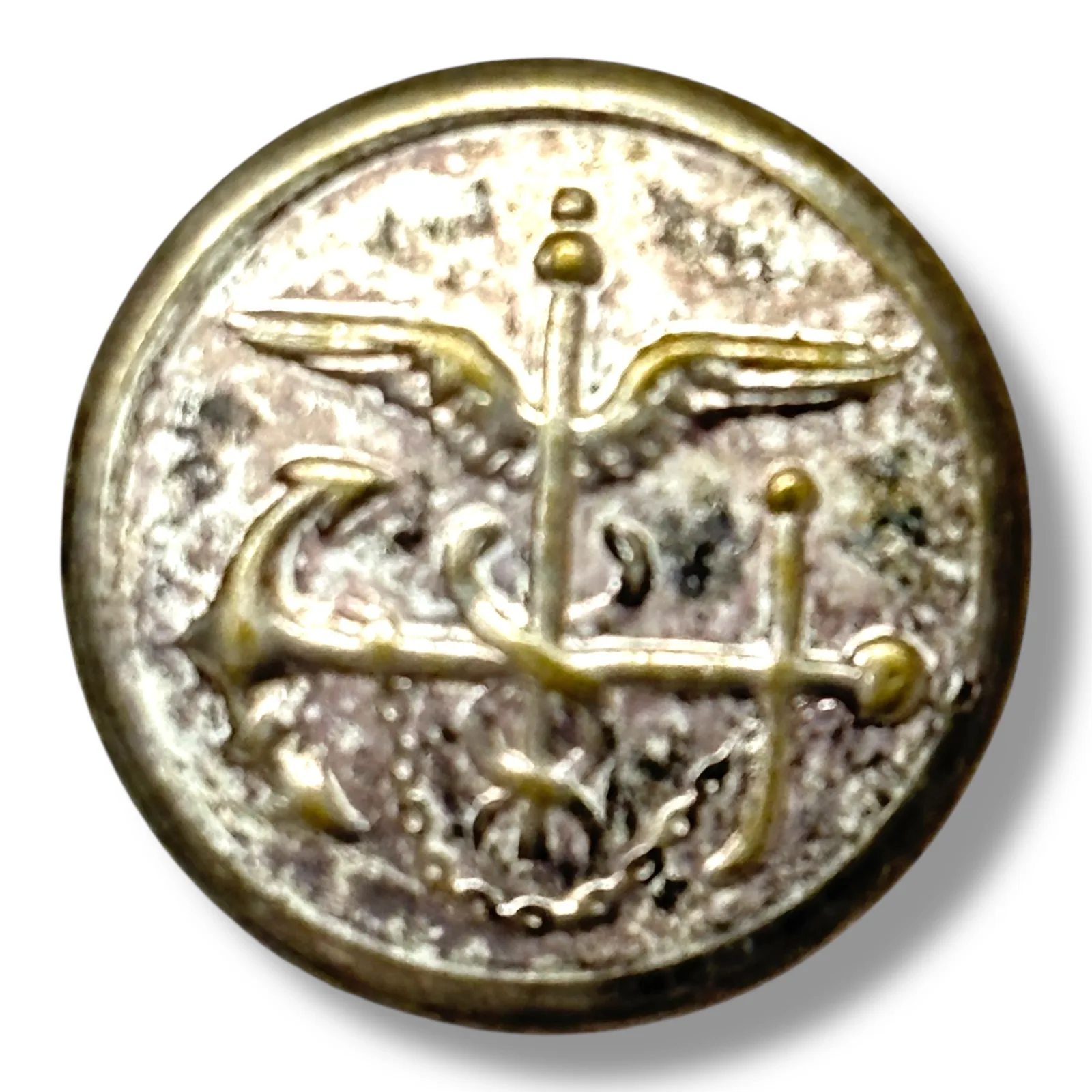 1950s US Navy CPO Uniform Cuff Button 14mm Waterbury Military Insignia Vintage