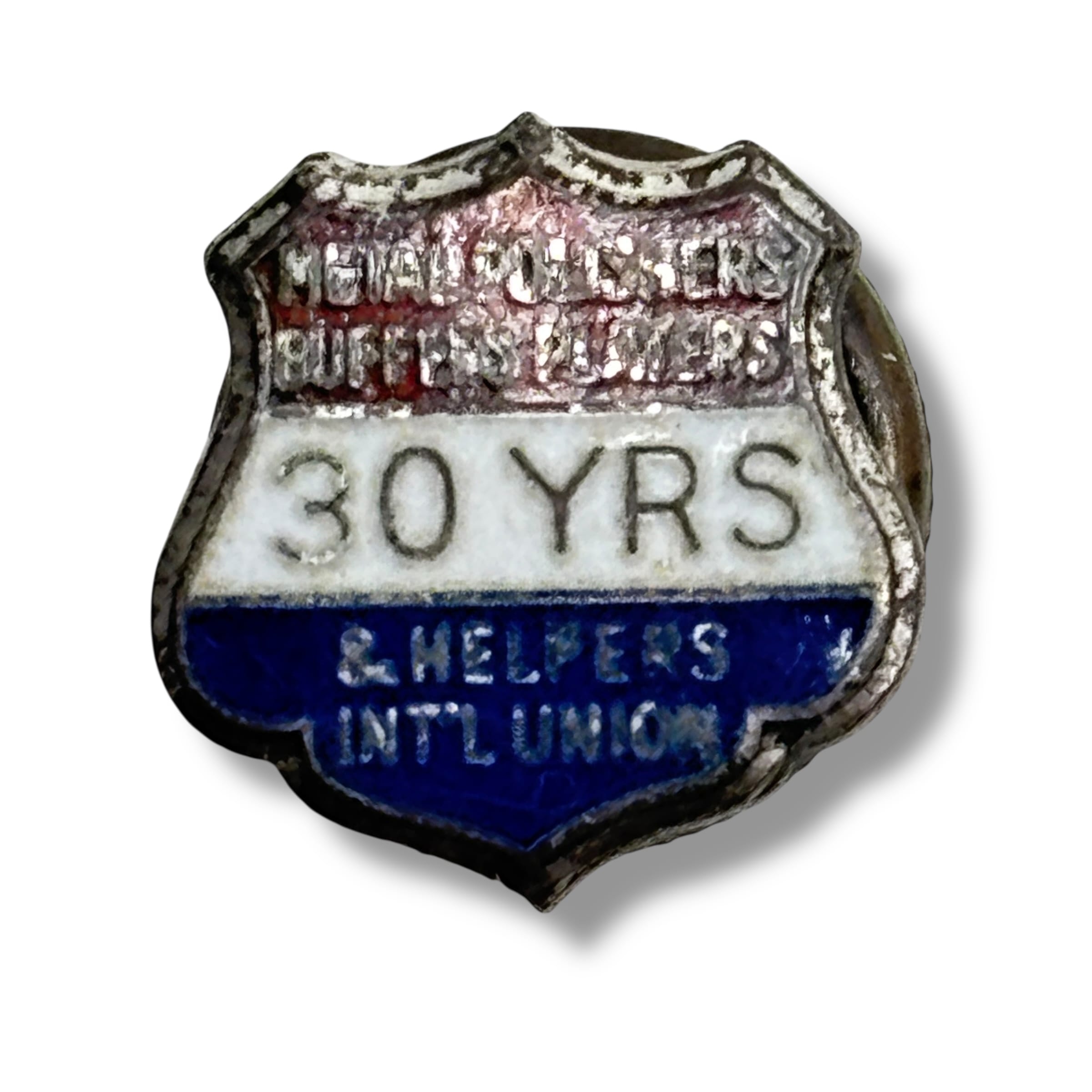 1940s Sterling Union Pin 30 Year Service Metal Polishers Buffers Platers Helpers