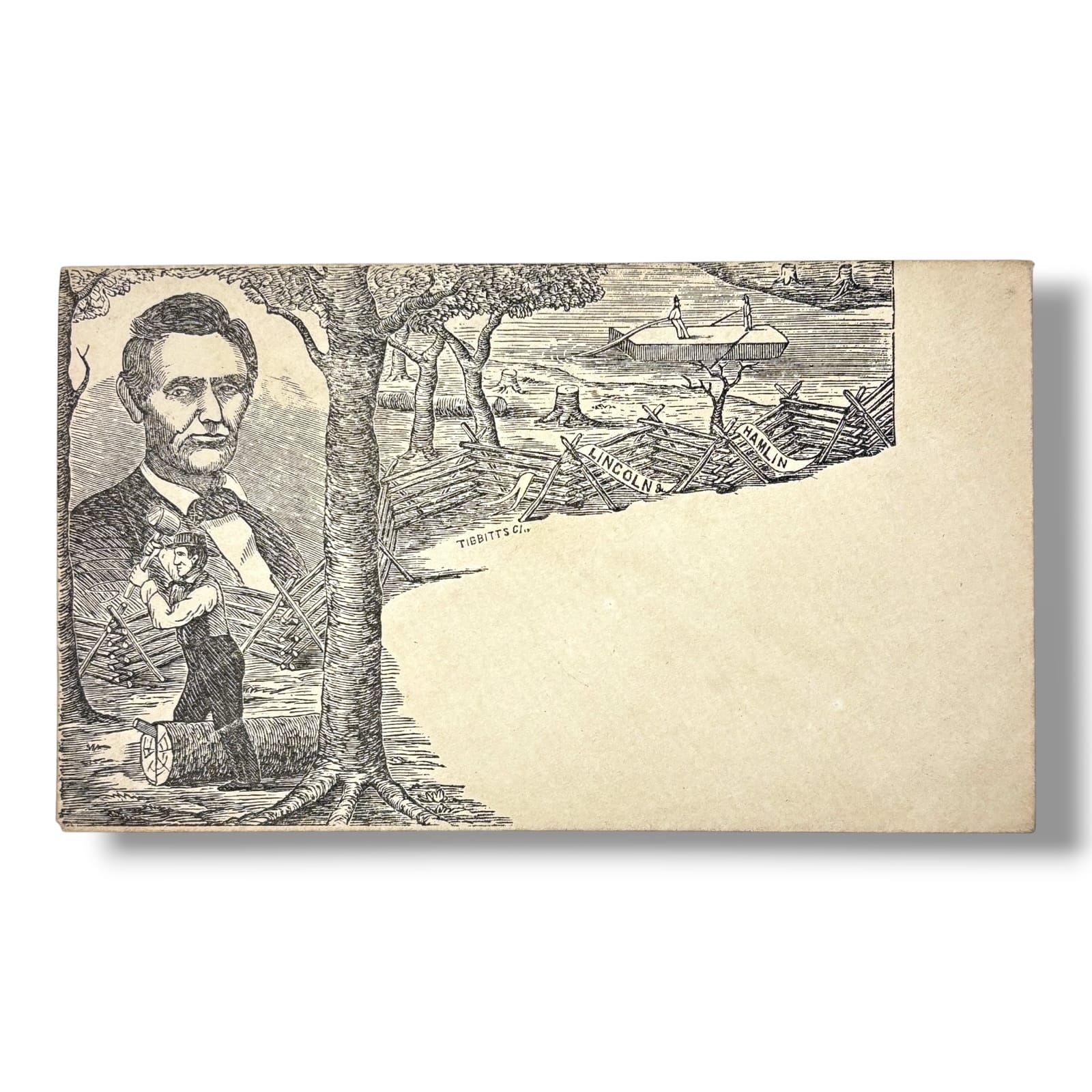 1860 Abraham Lincoln-Hannibal Hamlin Civil War Election Campaign Cover Envelope
