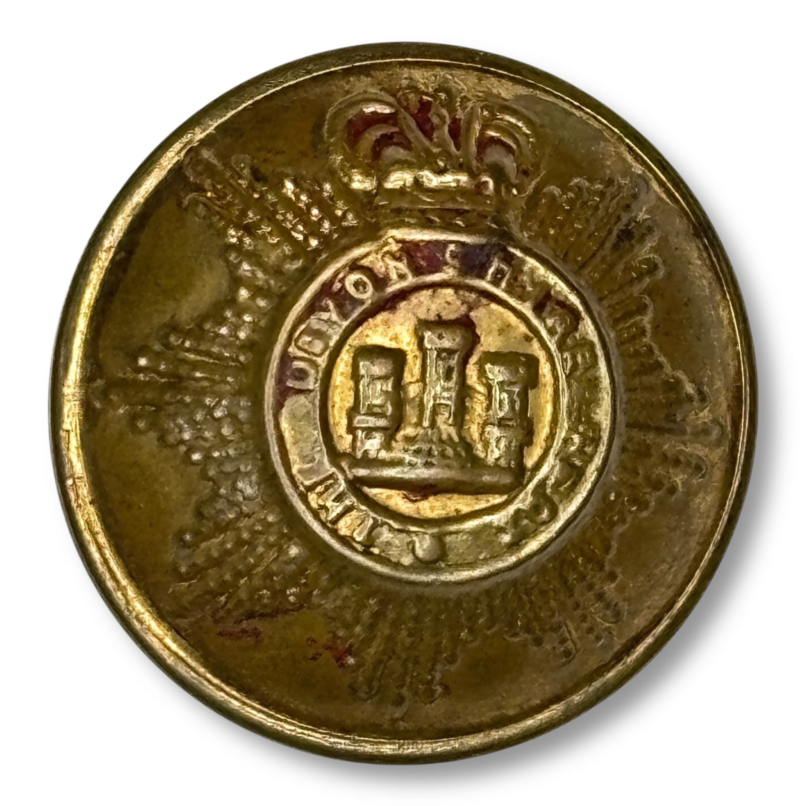 c.1900s British Army Oxford Light Infantry Gilt Brass Metal Uniform Button 19mm