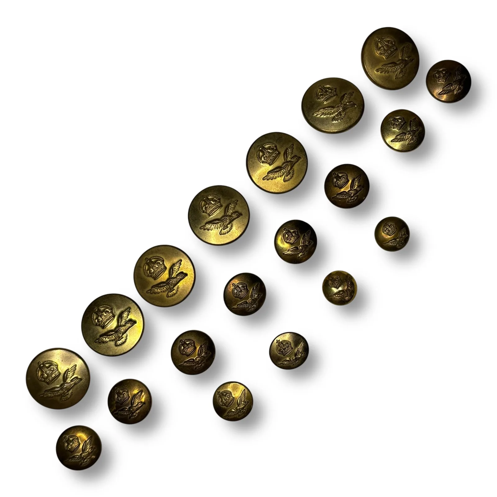 WWII Royal Air Force RAF Buttons Gaunt Stillwell Kings Crown c.1939-45 Lot of 19