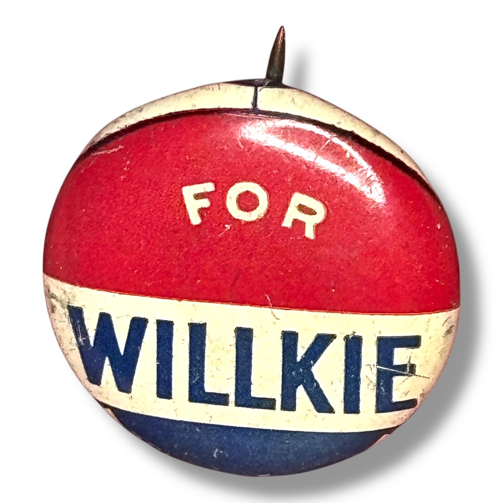 c.1940 Wendell Willkie For President Campaign Pinback Button 7/8" Red White Blue