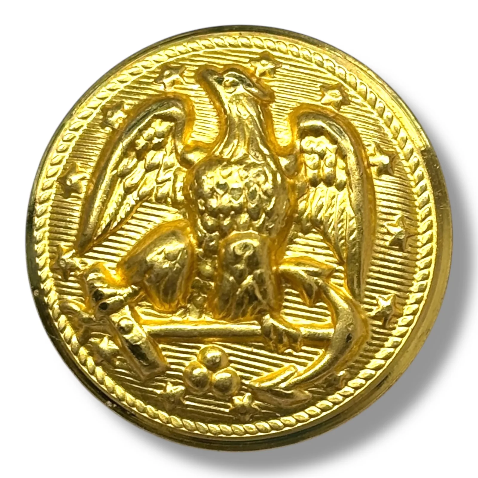 c.1880s U.S. Navy Officer Uniform Button 22mm Gilt Brass Eagle Anchor BS Marked