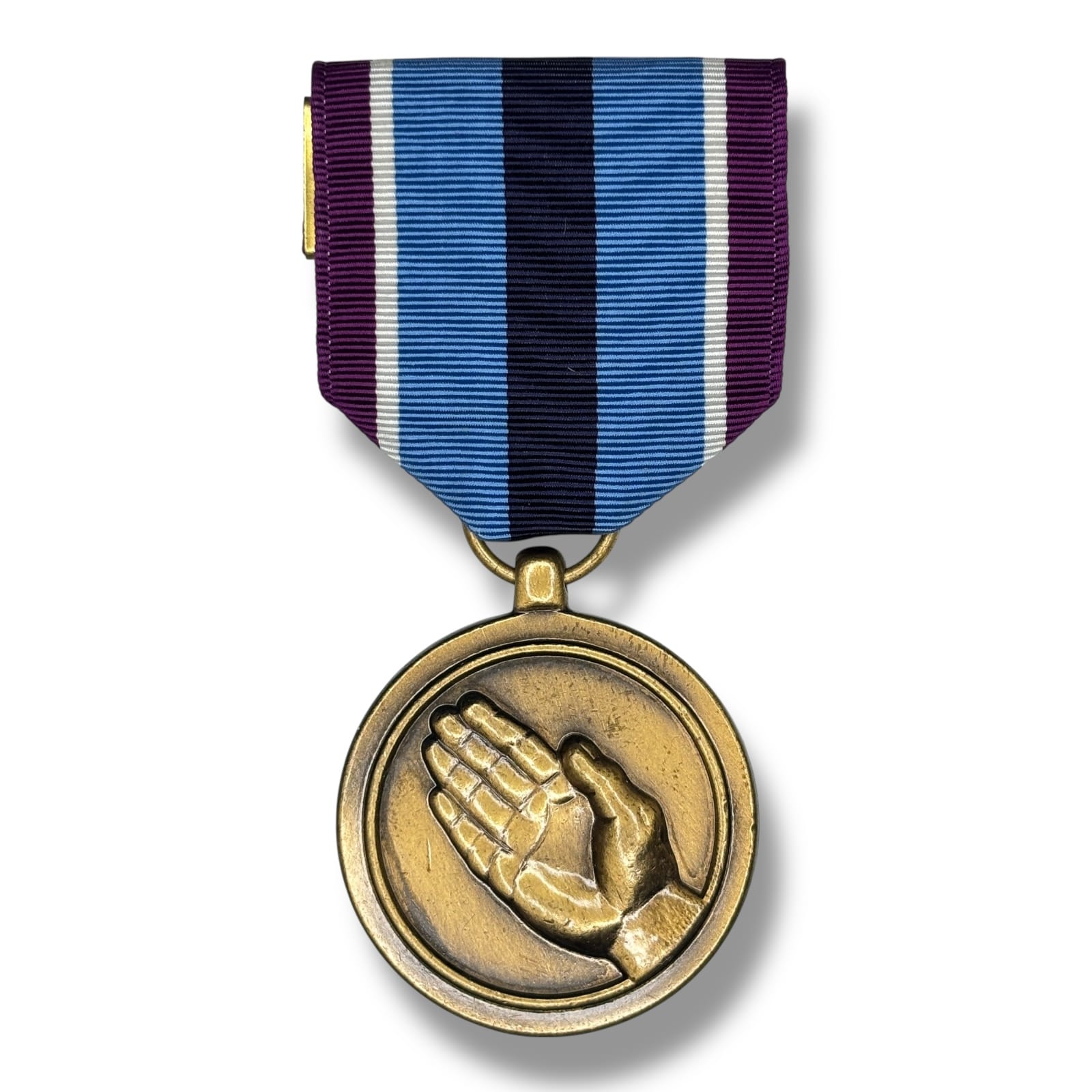 c.1970s U.S. Armed Forces Humanitarian Service Medal Bronze Full Size Ribbon Pin