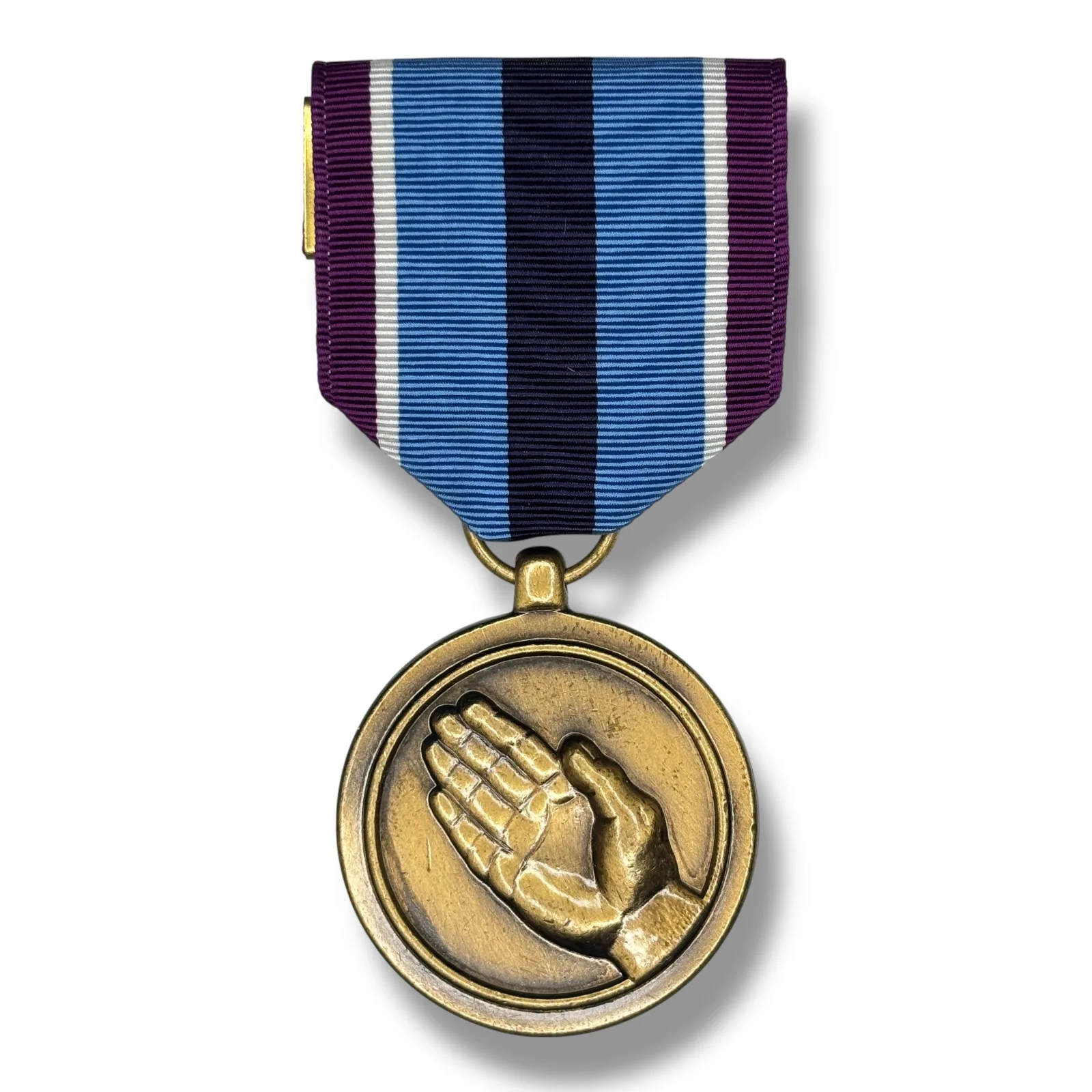 c.1970s U.S. Armed Forces Humanitarian Service Medal Bronze Full Size Ribbon Pin