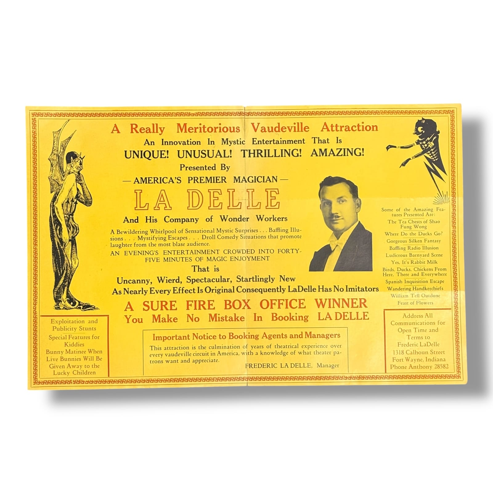 1933 La Delle Letter Buying Greystoke Screen of Life Magic Illusion Fort Wayne