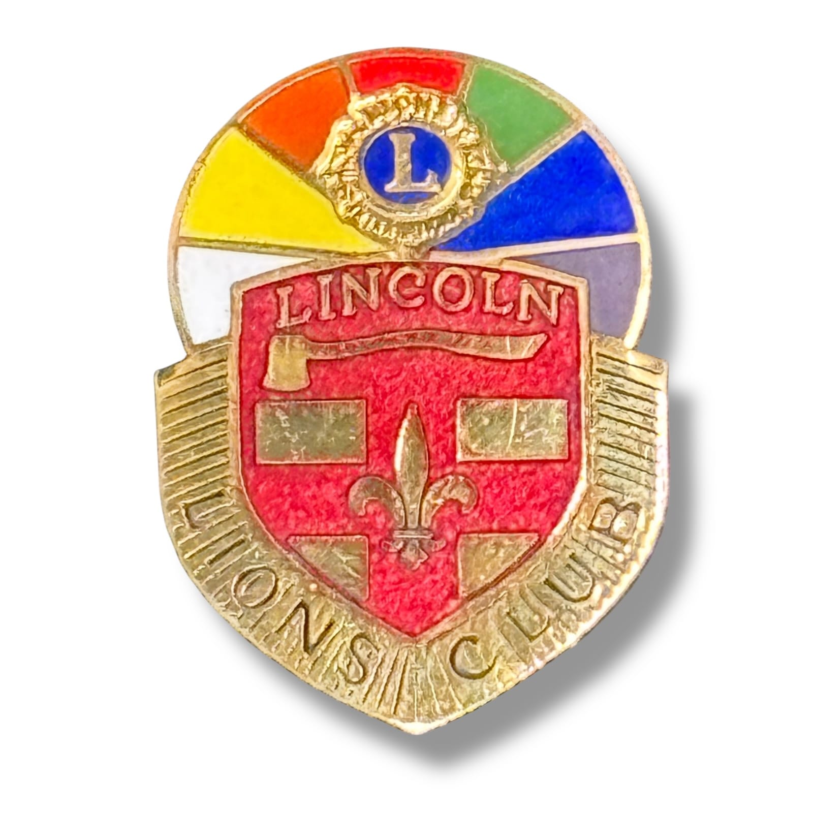 c.1960s Lincoln England Lions Club Pin G.H. Holt Ltd Birmingham Enamel Badge