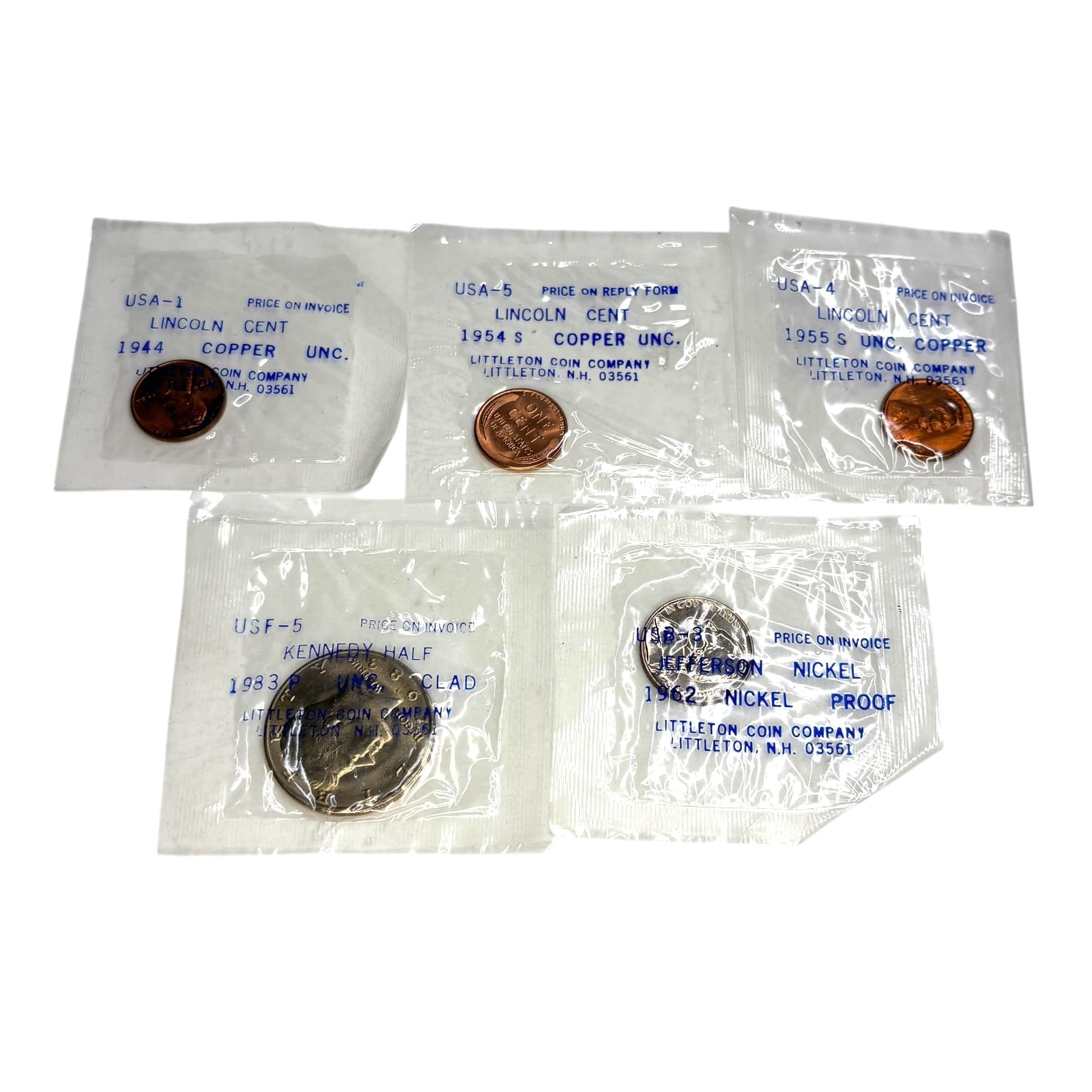 Vintage Littleton Coin Company Approval U.S. Sealed Uncirculated and Proof Coins