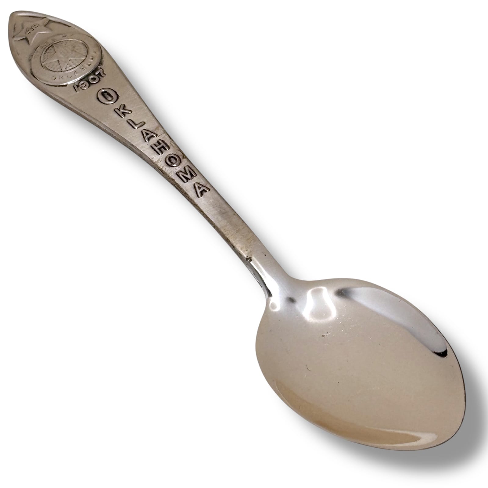 c.1950s Bell Sterling Oklahoma Statehood 1907 46th State Souvenir Spoon 4.25"