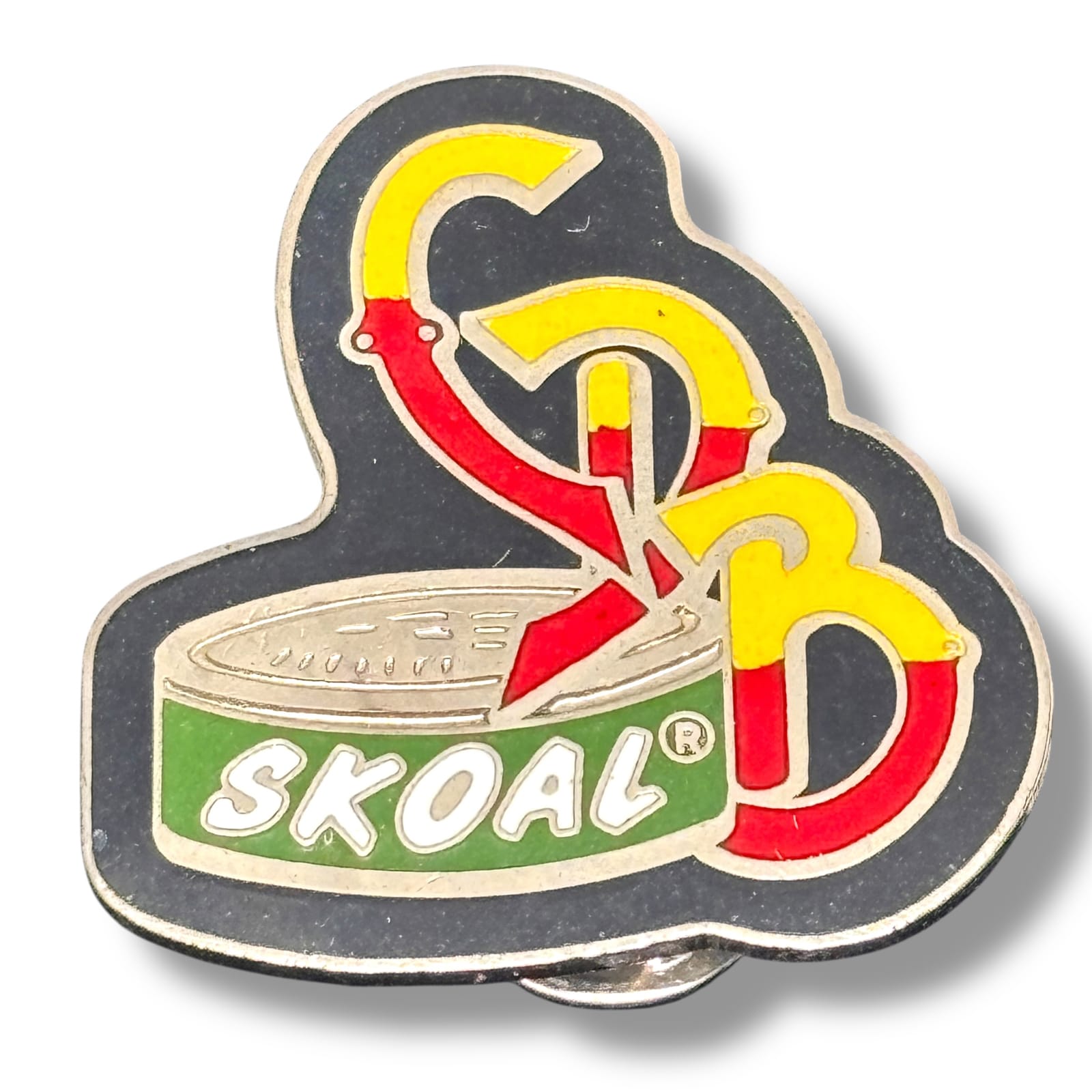 1980s Skoal CDB Charlie Daniels Band Enamel Lapel Pin Dual Clutch Advertising