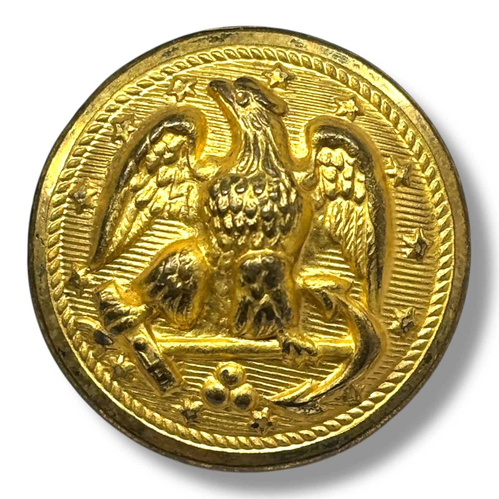 c1890s U.S. Navy Officer Button 23mm Gilt Eagle Anchor Superior Quality Backmark