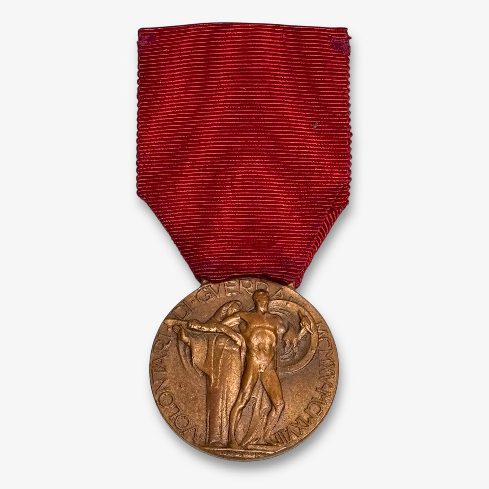 Italy Kingdom c.1918 Volontari Di Guerra Medal For War Volunteer 1915-18 Bronze