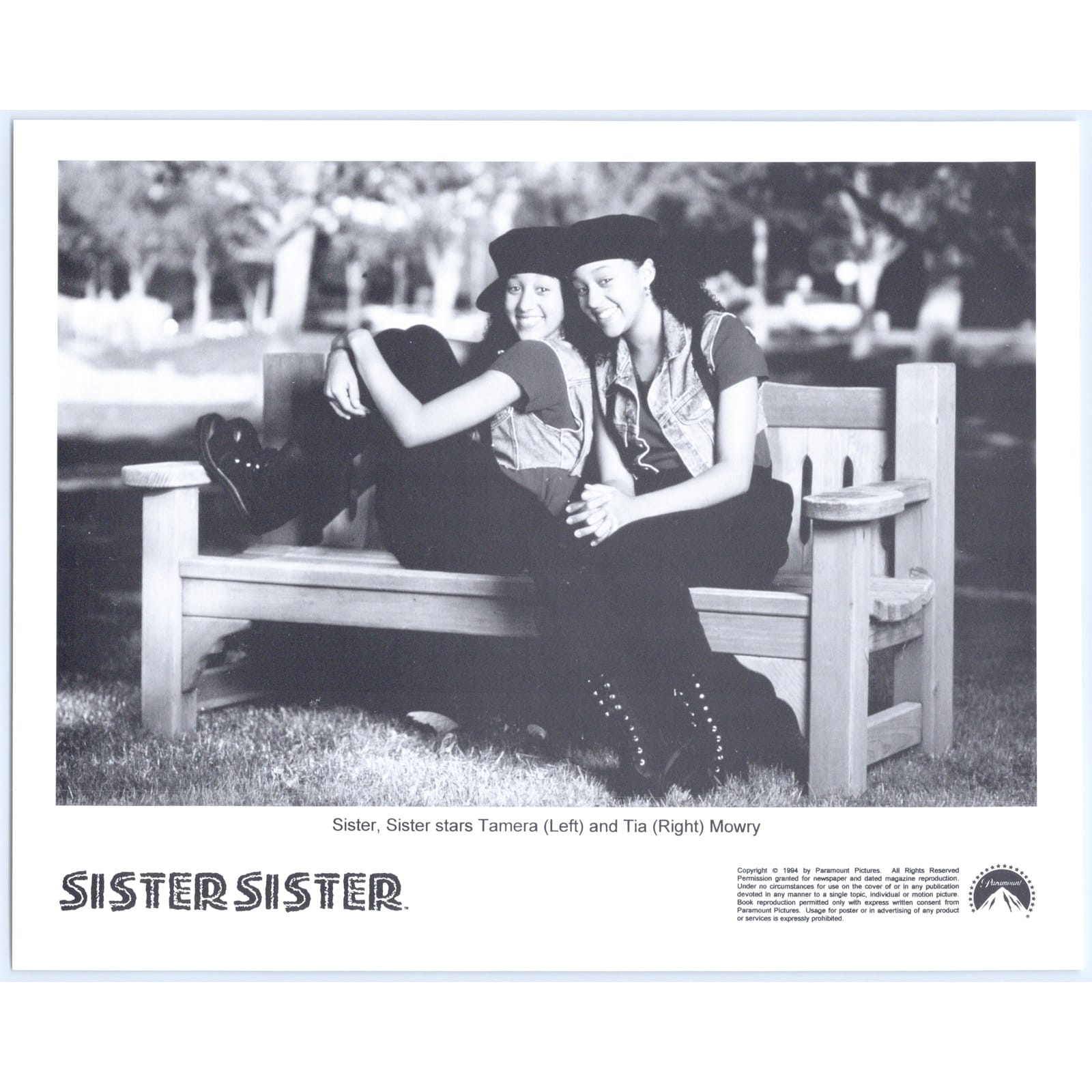 1990s Sister Sister Paramount TV Promo Photo Tamera and Tia Mowry c.1994 8x10