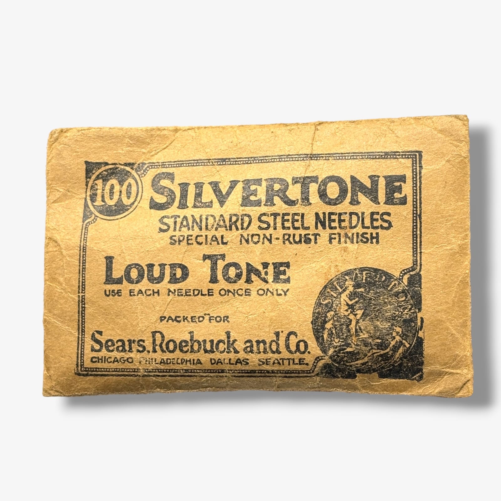 1920s Silvertone Loud Tone Steel Phonograph Needle Pack Sealed Sears Roebuck 100