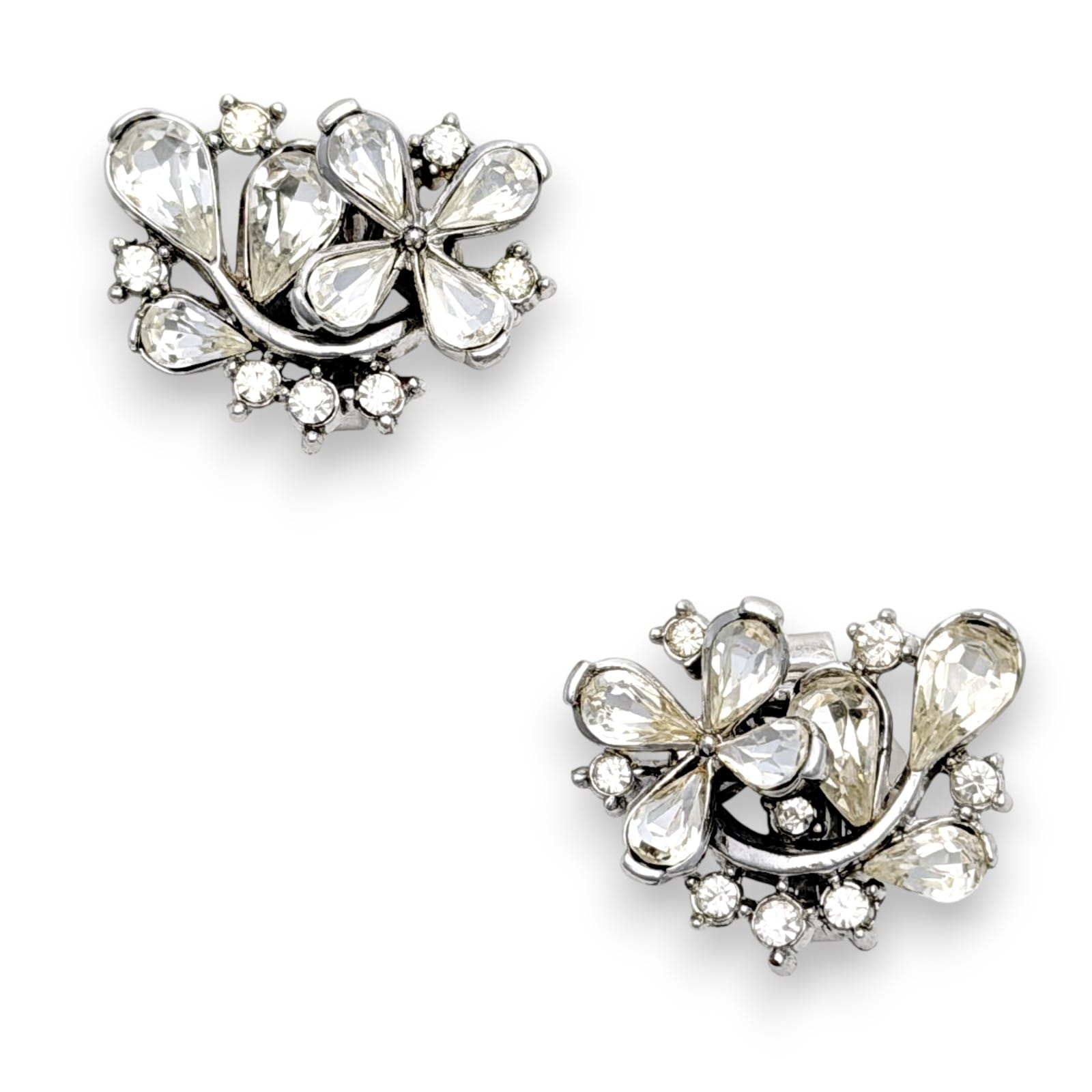 Alfred Philippe Trifari Pat 169098 Teardrop Flower Clip Earrings 1953
