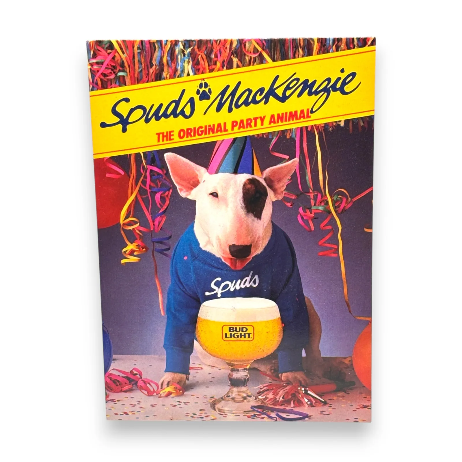 Vintage 1986 Bud Light Spuds MacKenzie Bar Table Topper Advertising Display