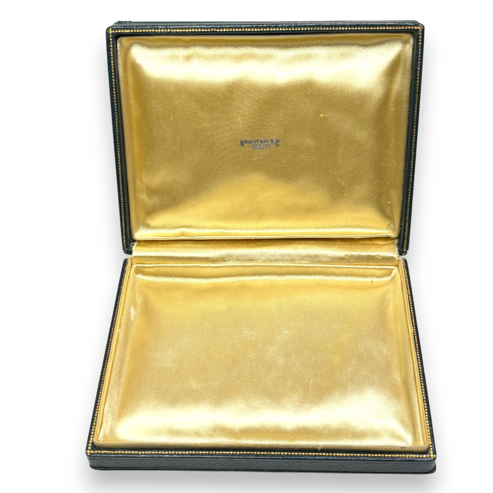 1950s Wright Kay & Co Detroit Jewelers Presentation Box Satin Lined Faux Snake