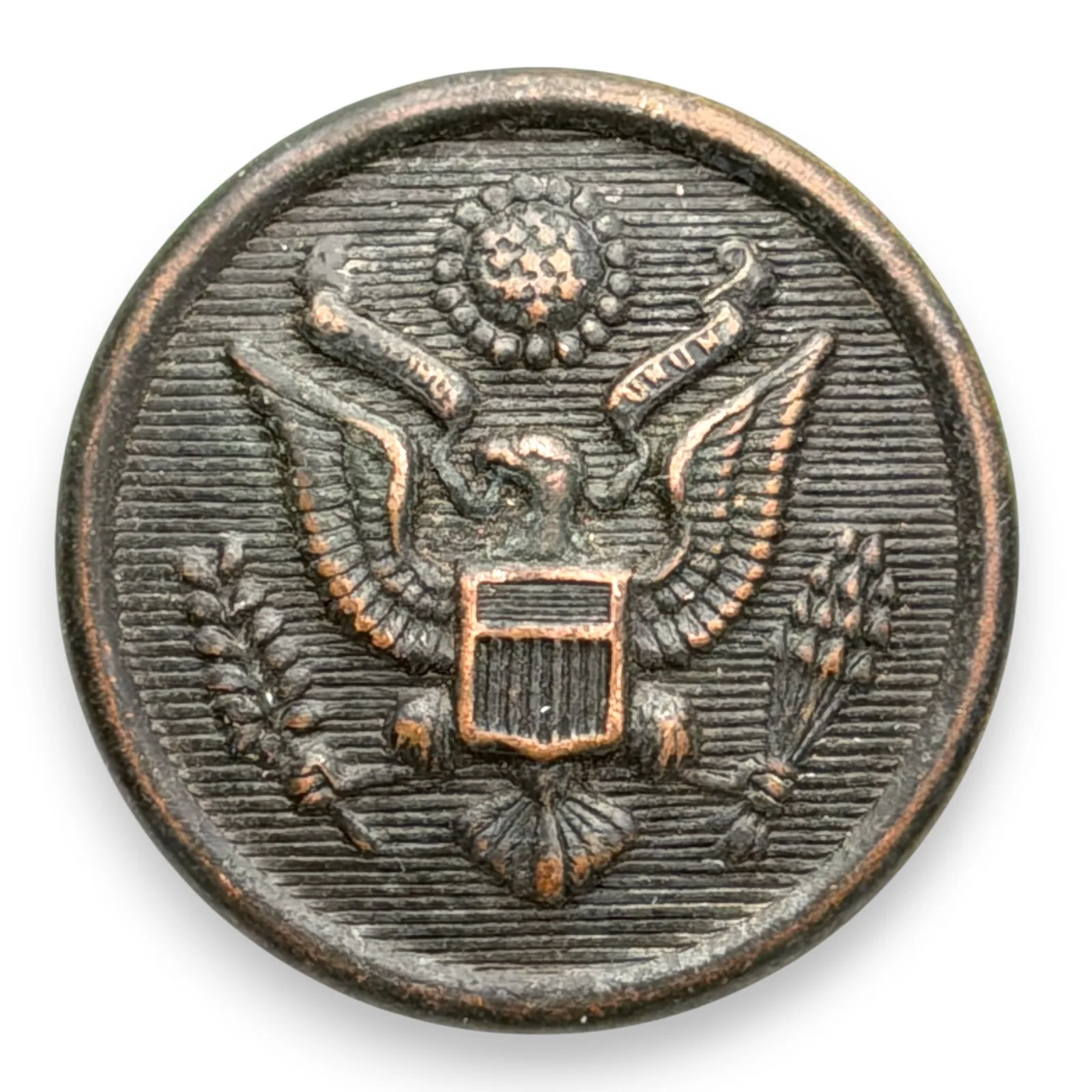 1910s US Army Great Seal Eagle by R Liebmann Co Newark NJ 29mm Coat Button Brass