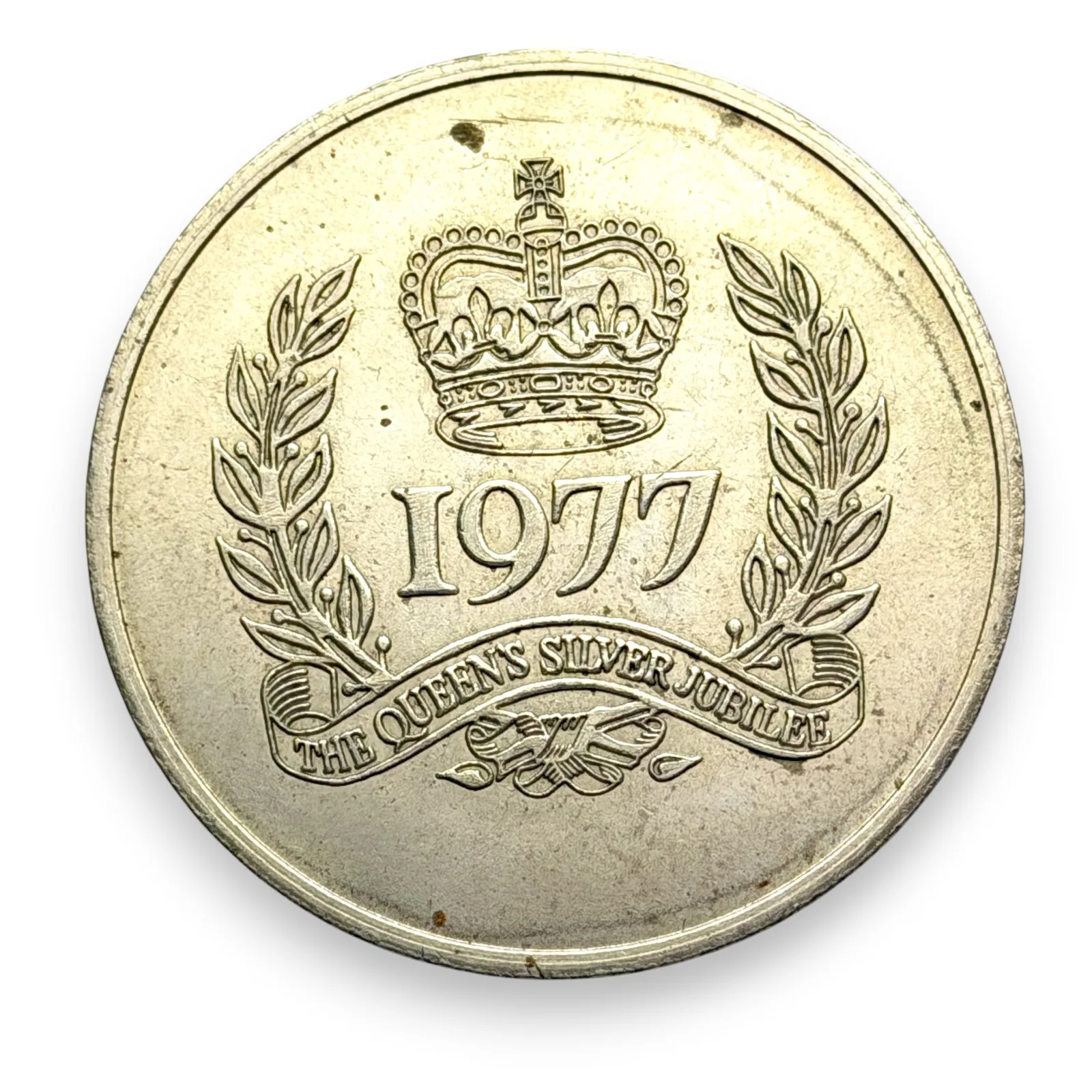 1977 Cincinnati Milacron Press 2 EMO Queen's Silver Jubilee 45mm Medal Token