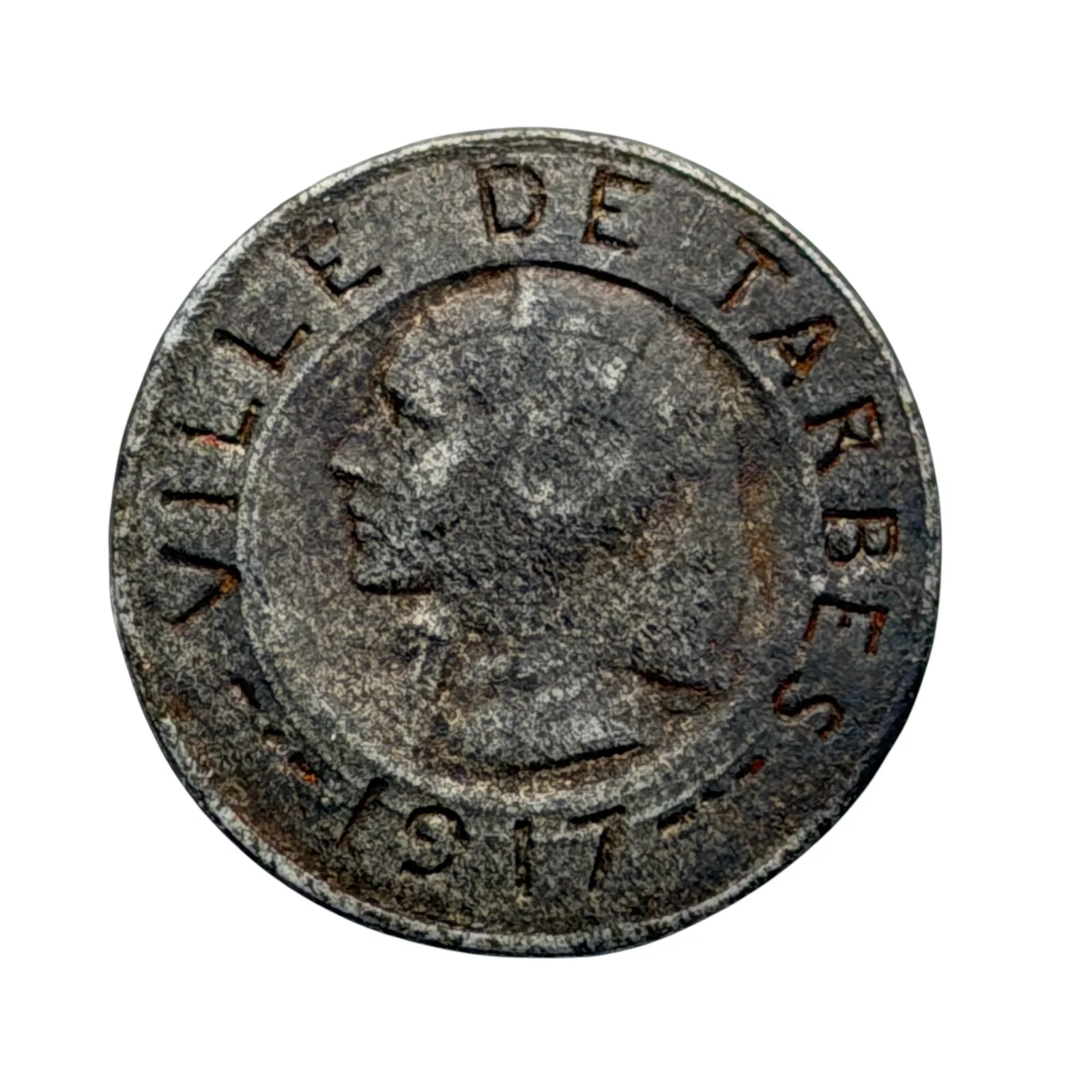1917 Ville De Tarbes 10 Centimes French WWI Municipal Emergency Token Coin 26mm