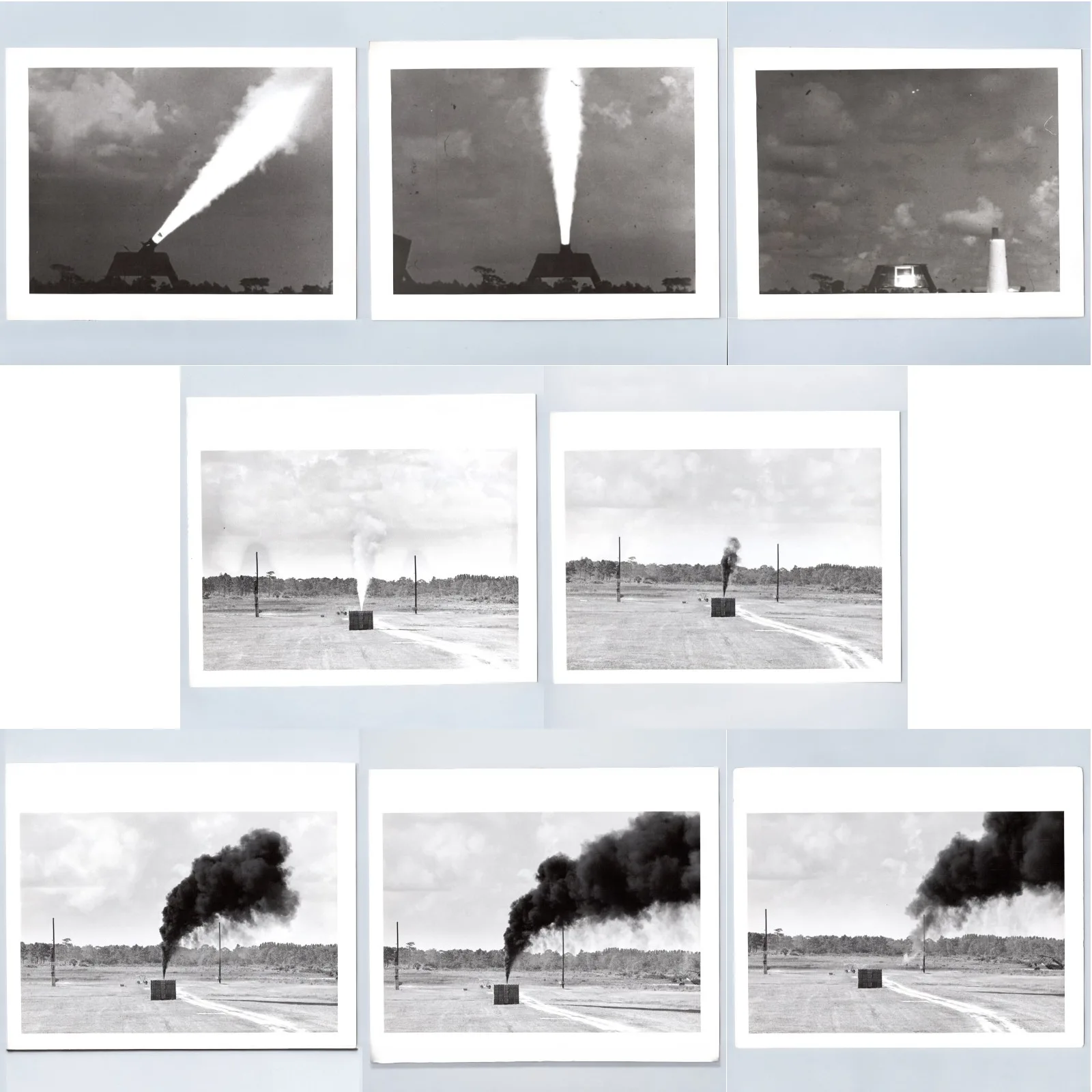 1960s Radiation Plume Field Test Photos Missile Range Instrument Study 8 Prints