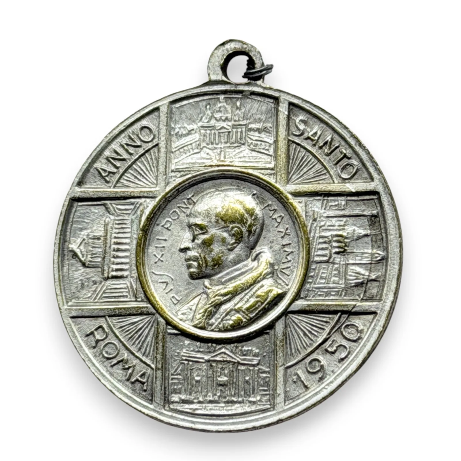 1950 Rome Holy Year - Pope Pius XII - Anno Santo Vatican Jubilee Medal Pendant