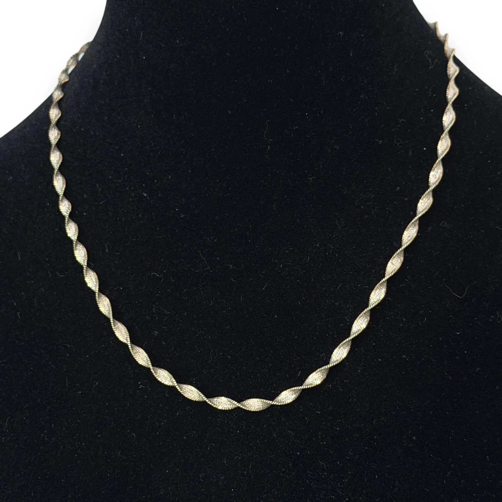 c.1980s Italy 925 Sterling Silver Corkscrew Twist Chain Necklace 17 Inch PT