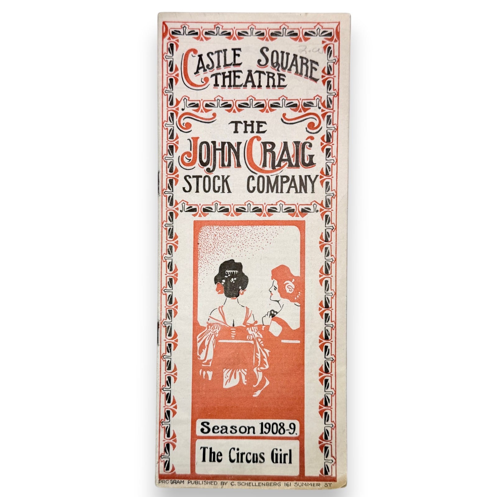1909 Castle Square Theatre The Circus Girl John Craig Boston Program Booklet